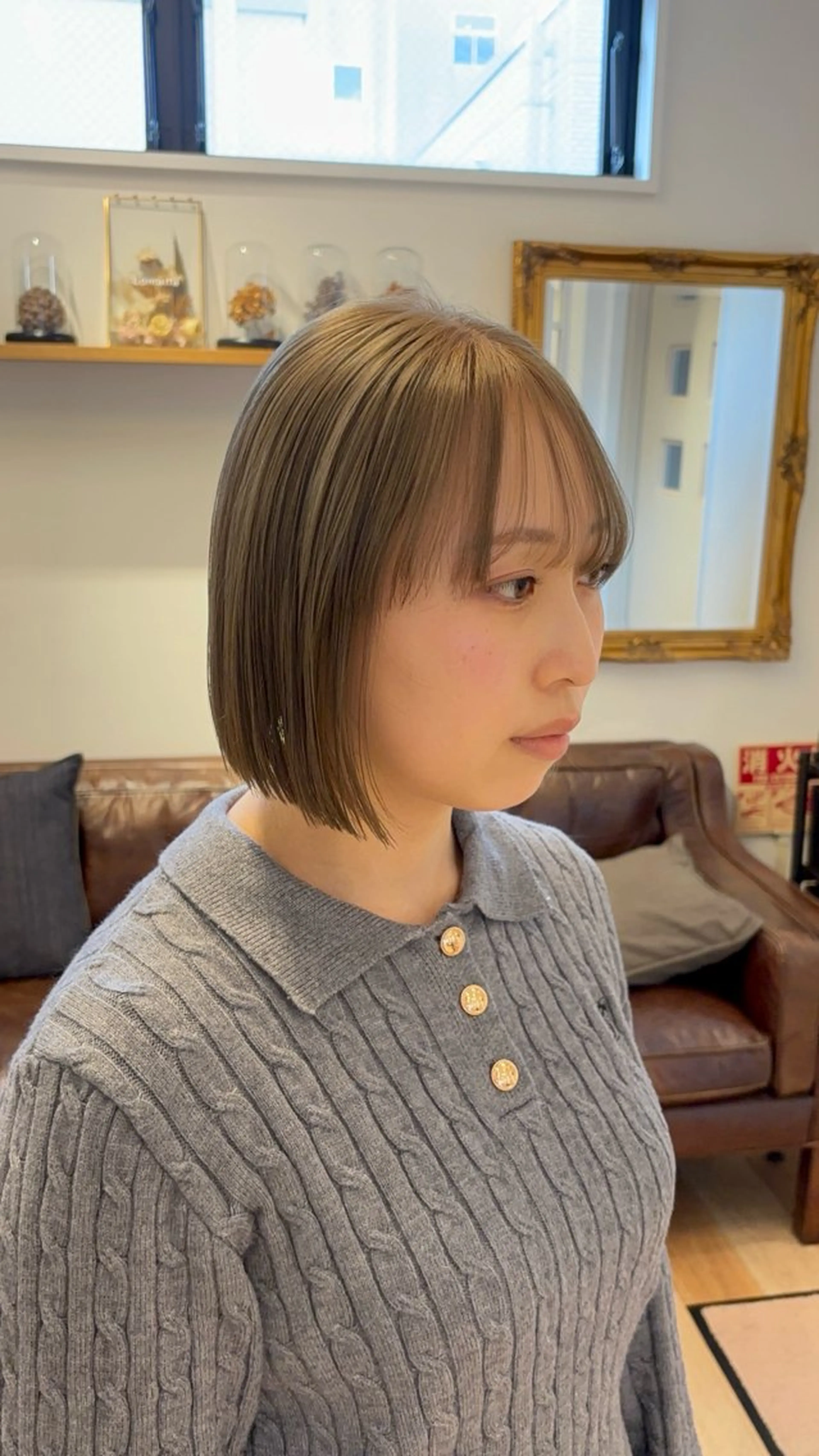 ミディアム カラー カット ヘアカラー トリートメント オリーブ/縮毛♡ Natsuno🩰のヘアスタイル