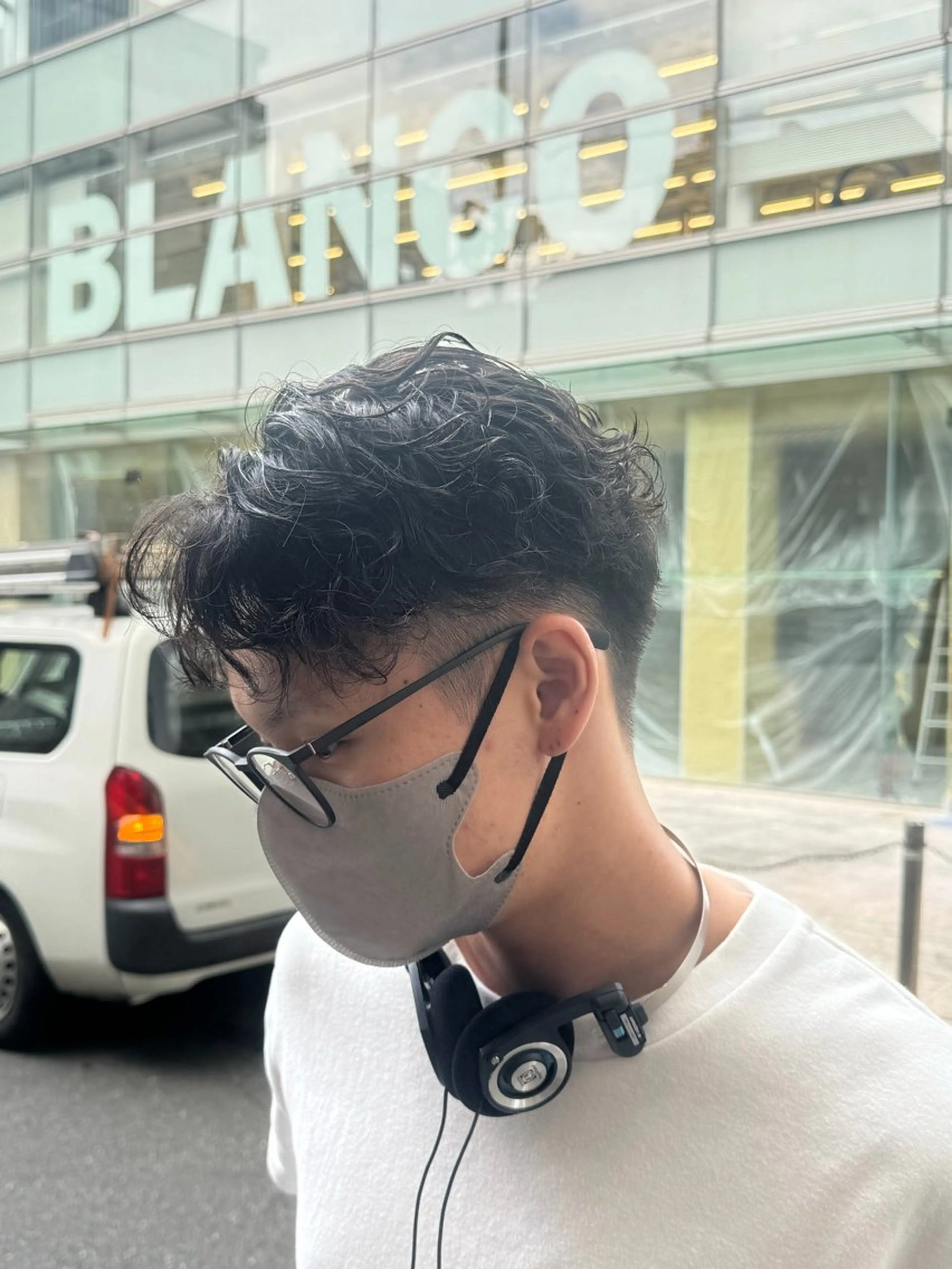 ショート メンズ センターパート メンズパーマ 刈り上げ 表参道/髪質改善 TATSUMIのヘアスタイル