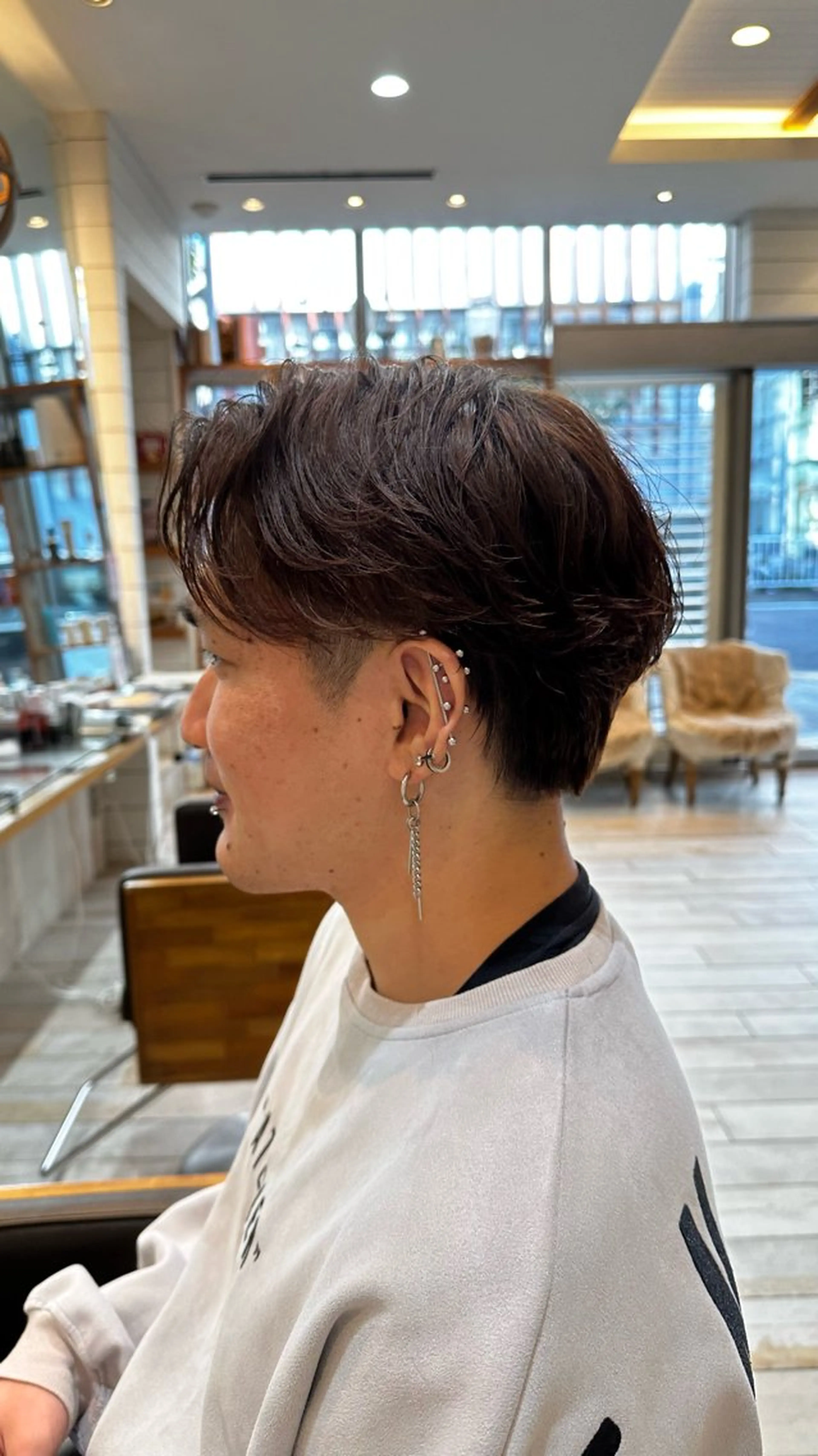 パーマ メンズ センターパート カット パーマ fifth原宿 宮部蓮のヘアスタイル