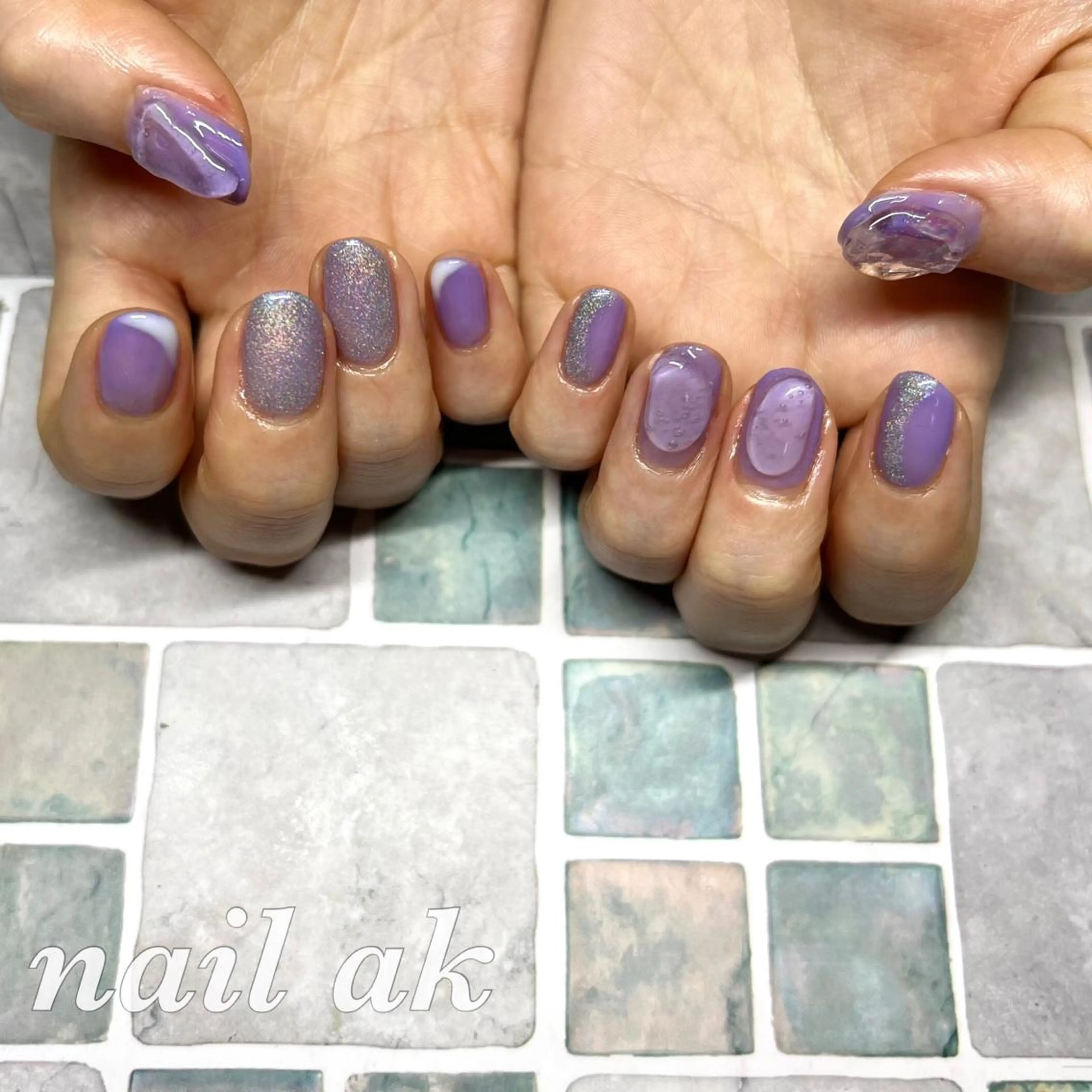 ネイル パープル ak nail .のネイルデザイン