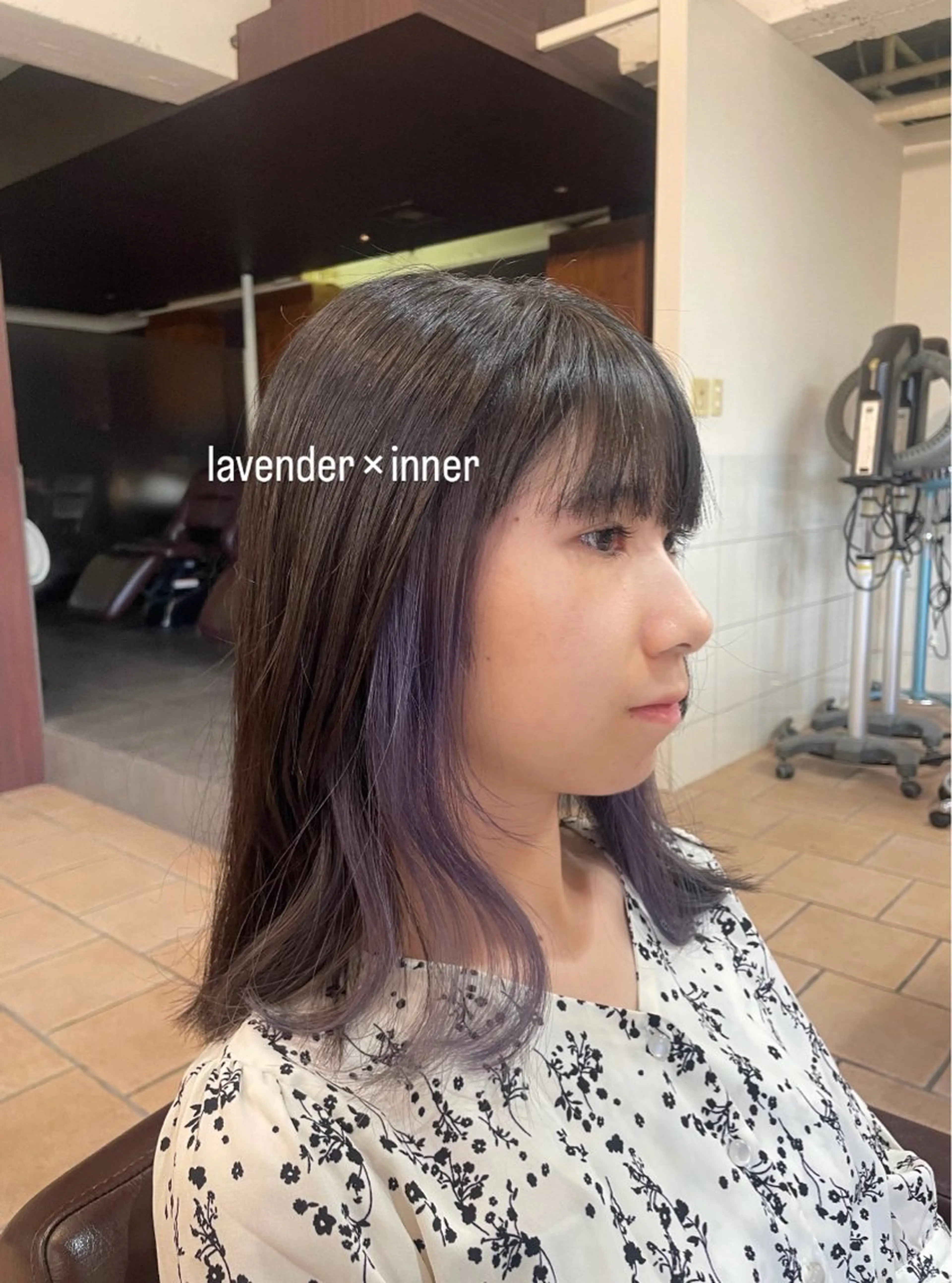 ミディアム カラー イヤリングカラー 透明感カラー☆スパ☆ 石上遥楓のヘアスタイル