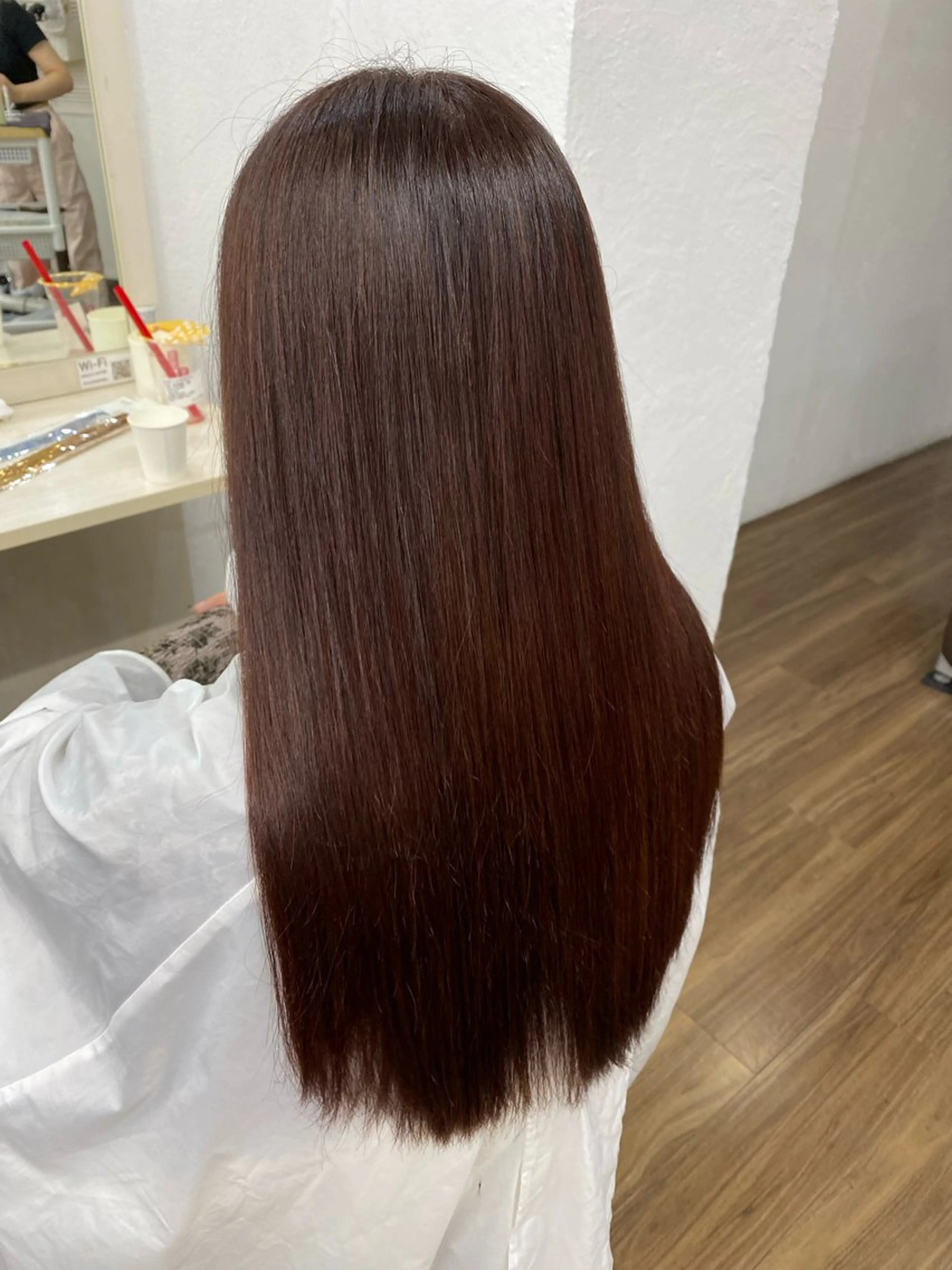 ロング カラー レッドカラー トリートメント ヘアカラー GLOSS 心斎橋 山上のヘアスタイル