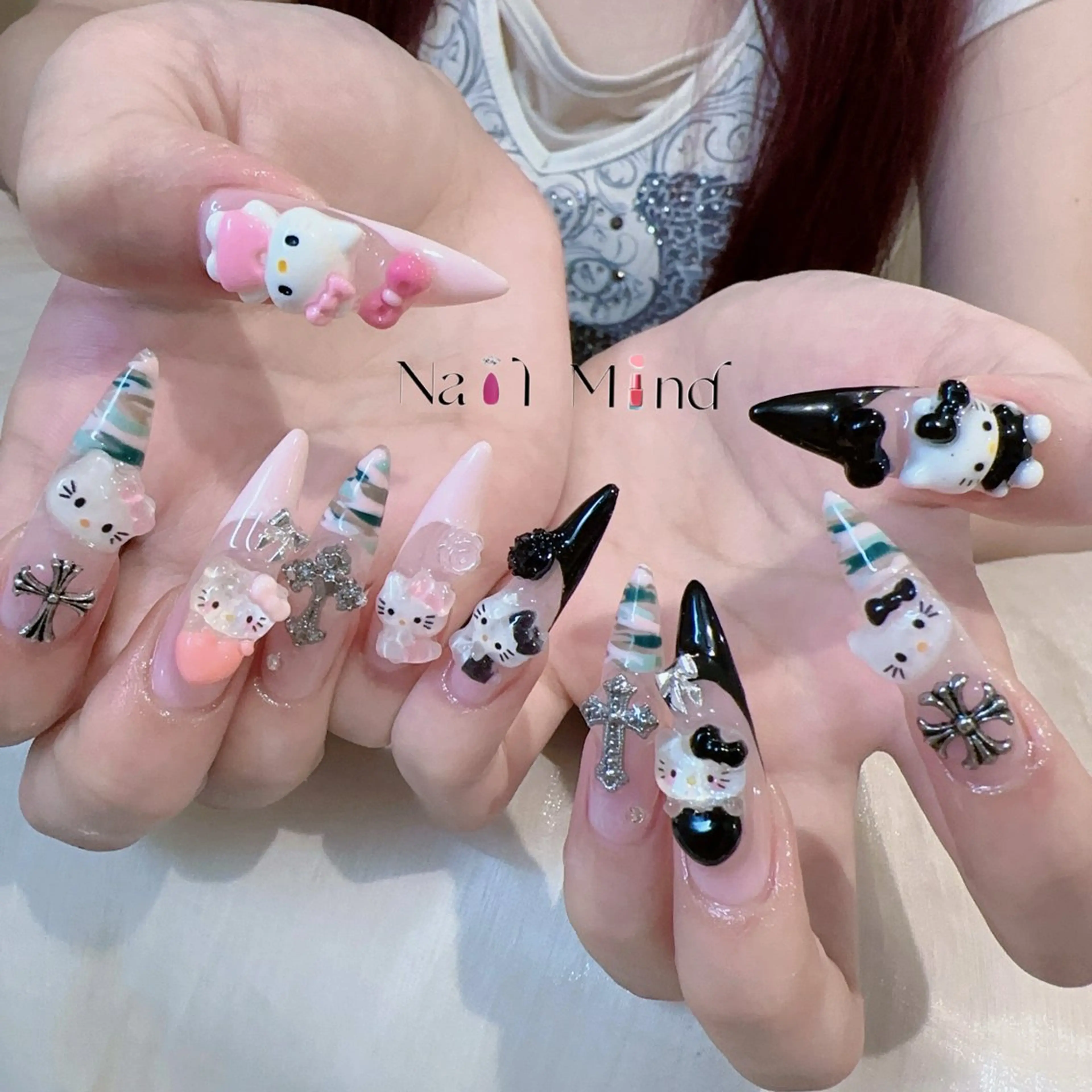 ネイル フレンチネイル 韓国ネイル ロングネイル 持ち込み スカルプネイル ハンドネイル Nail Mind (NaONail）のネイルデザイン
