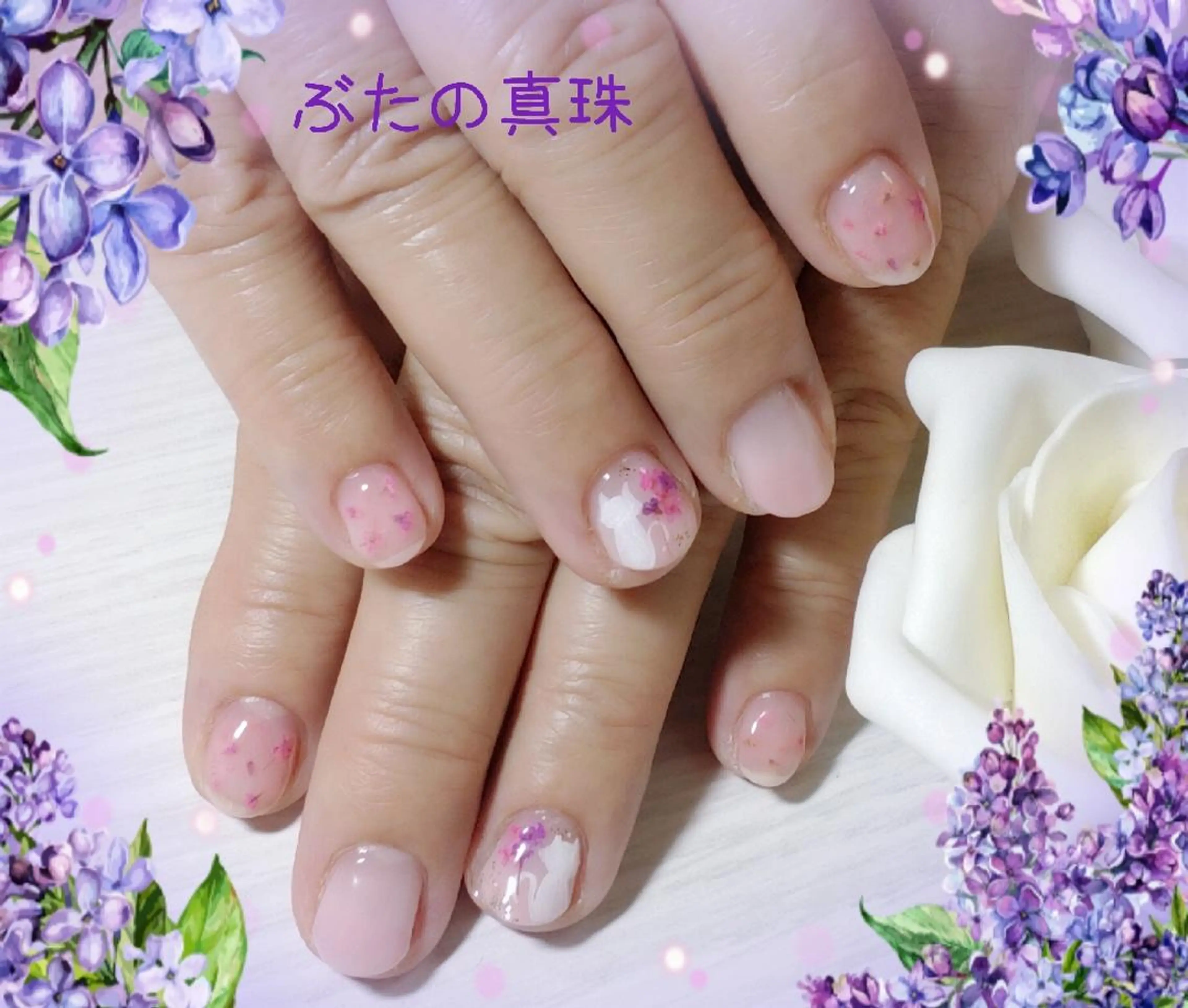 ネイル フラワーネイル ハンドネイル 林 珠里のネイルデザイン