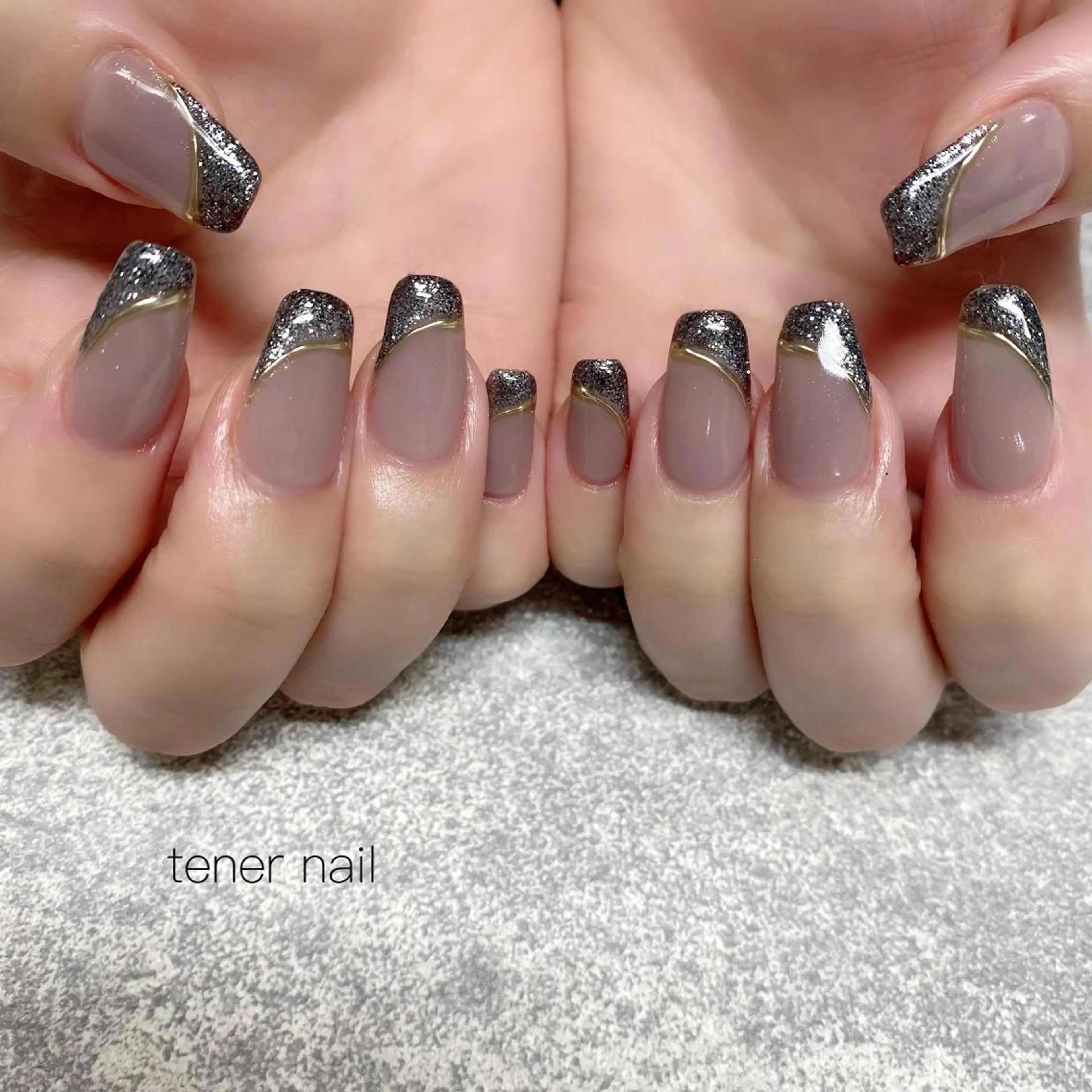 ネイル フレンチネイル ラメ(グリッター) テネルネイル tener nailのネイルデザイン
