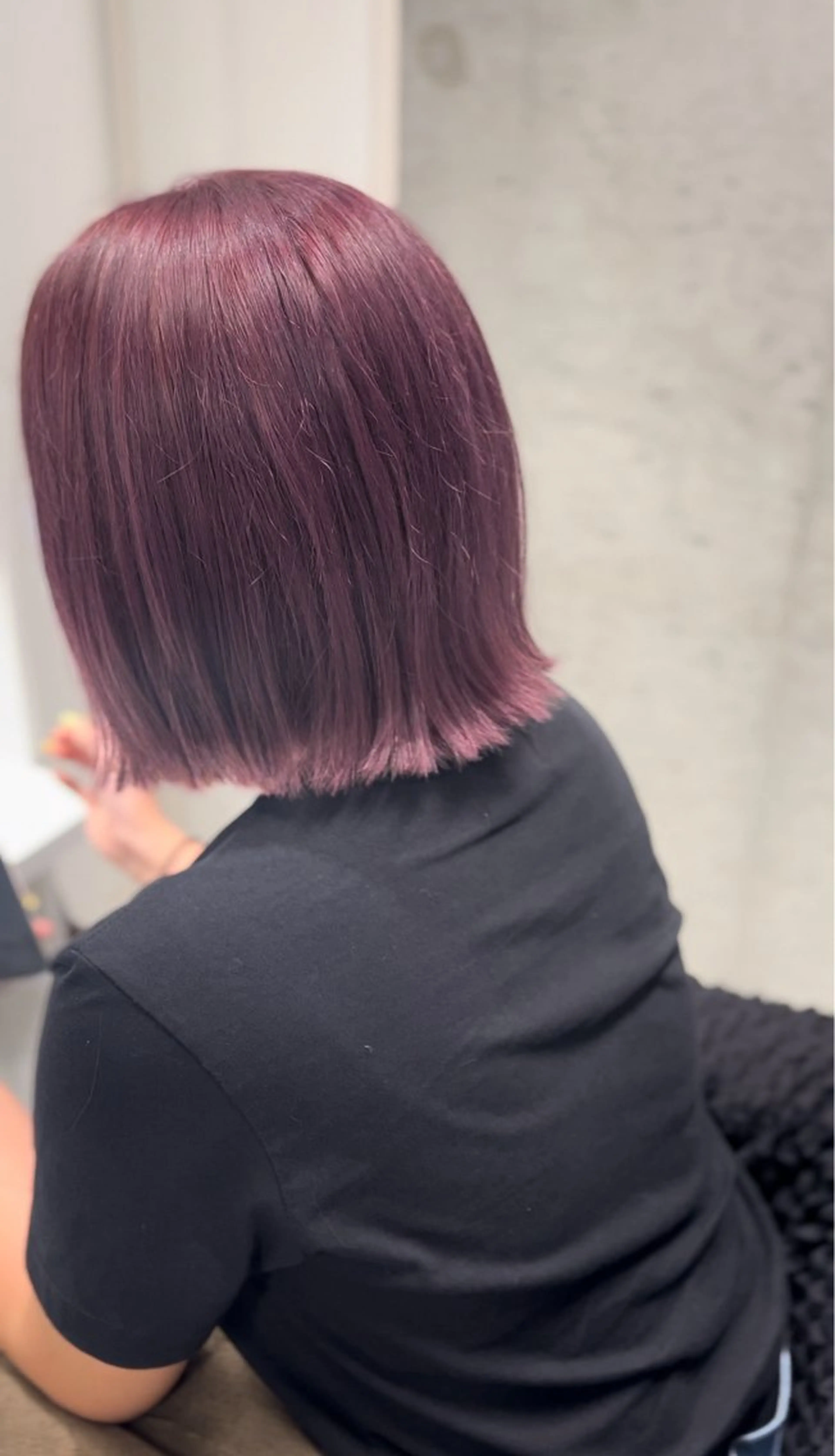 ミディアム カラー 切りっぱなしボブ ブリーチ ボブ shizuna/平尾 /カラー/髪質改善のヘアスタイル