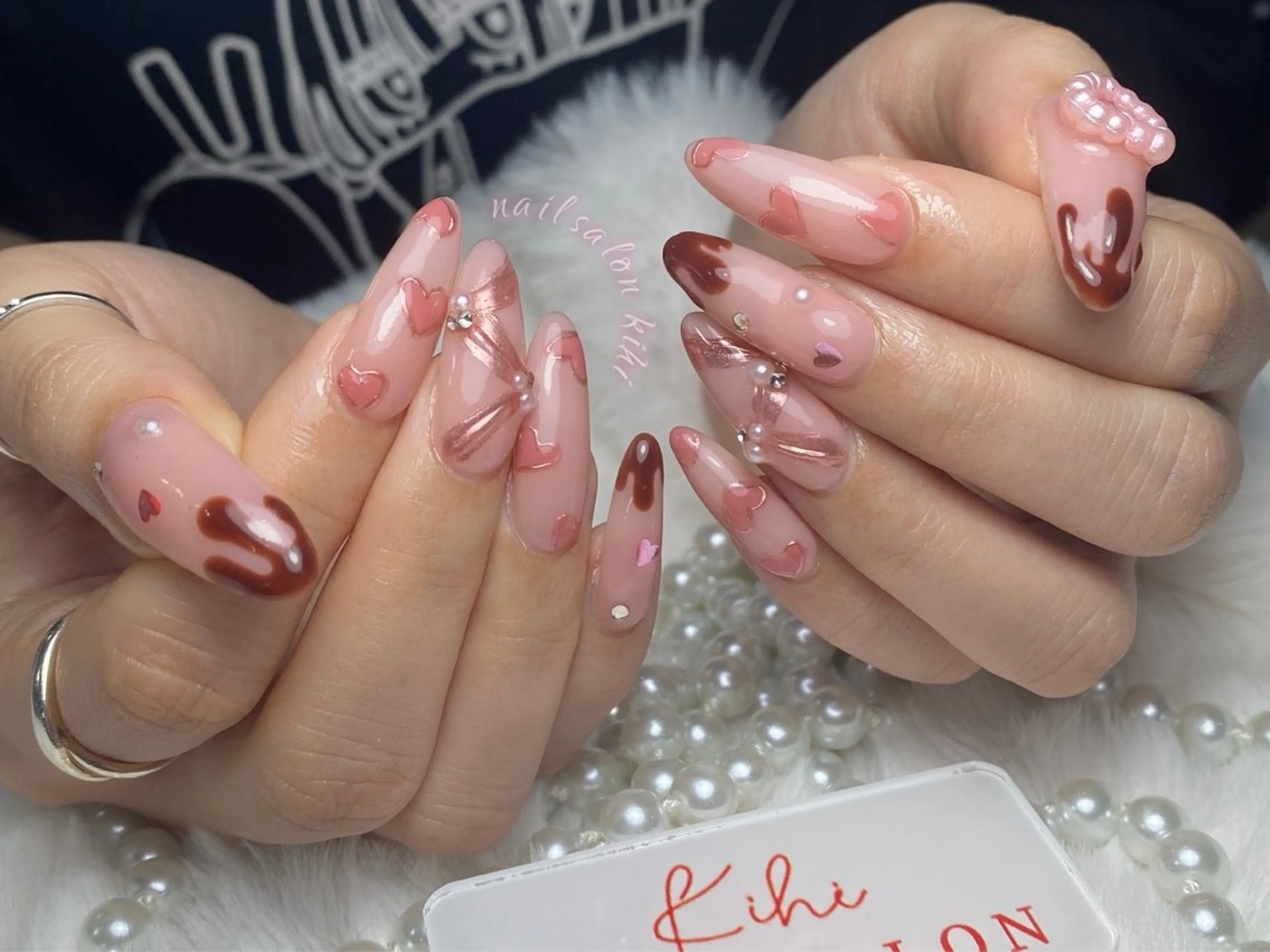 ネイル アートネイル フレンチネイル ジェルネイル グラデーション 韓国ネイル ハンドネイル ハンドケア さくら💮💮 【オフ無料】のネイルデザイン