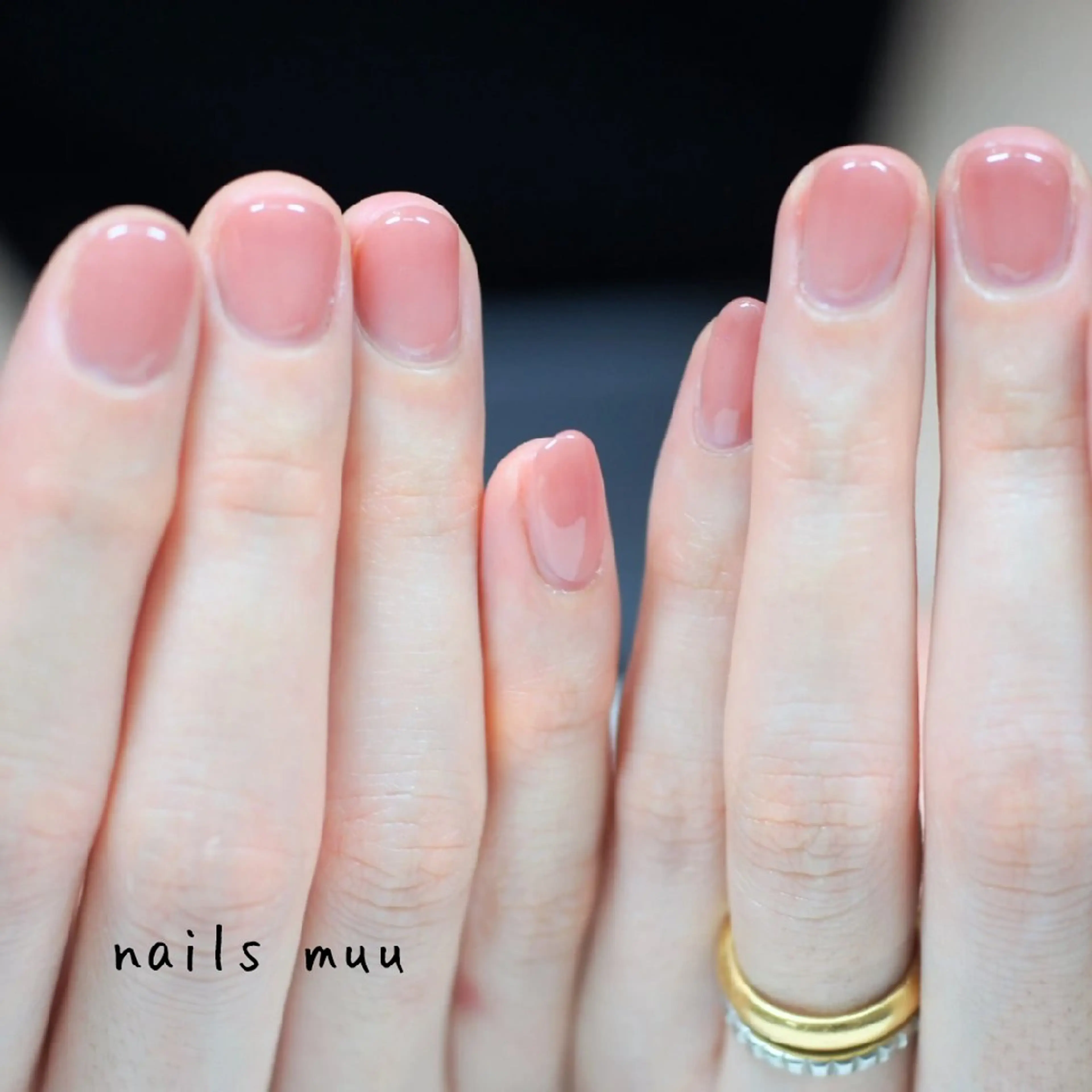 ネイル 桜ネイル ワンカラーネイル ピンク nails muu まゆのネイルデザイン