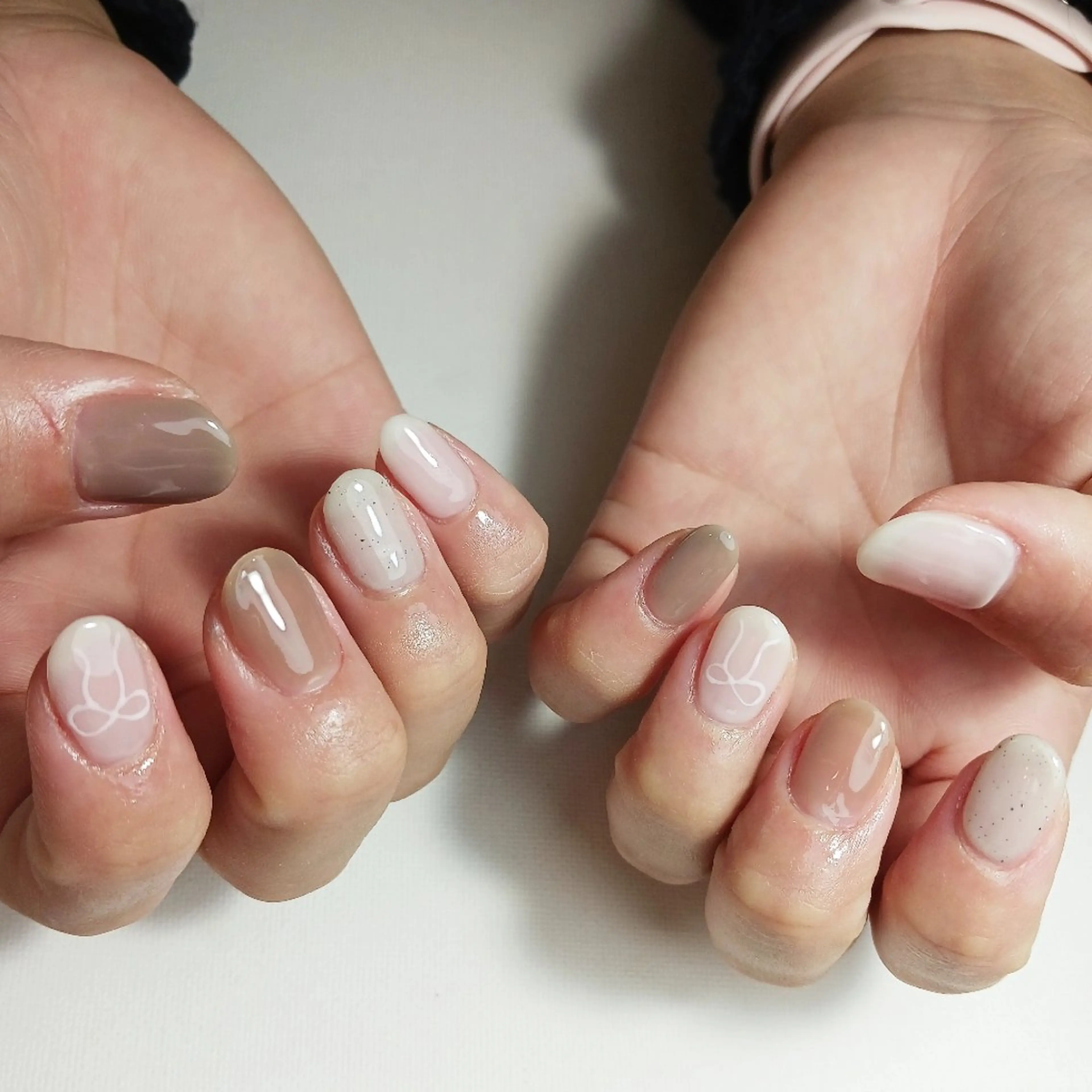 ネイル ジェルネイル 持ち込み オフィスネイル リボン 冬ネイル ハンドネイル owlnail /持込みデザイン専門のネイルデザイン