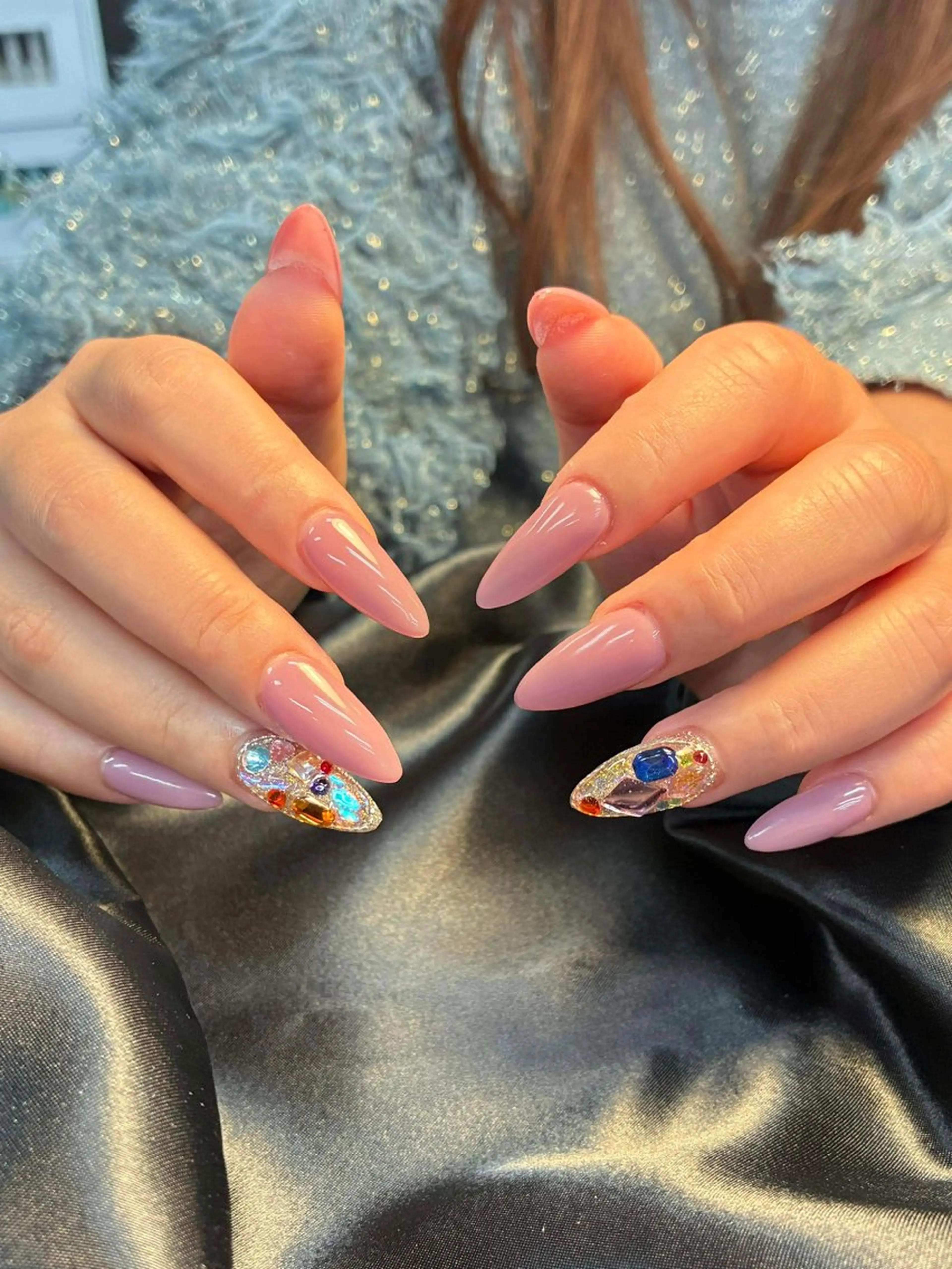 ネイル 韓国ネイル 持ち込み ニュアンスネイル ネイルチップ 冬ネイル LISA ANA.CHUOのネイルデザイン