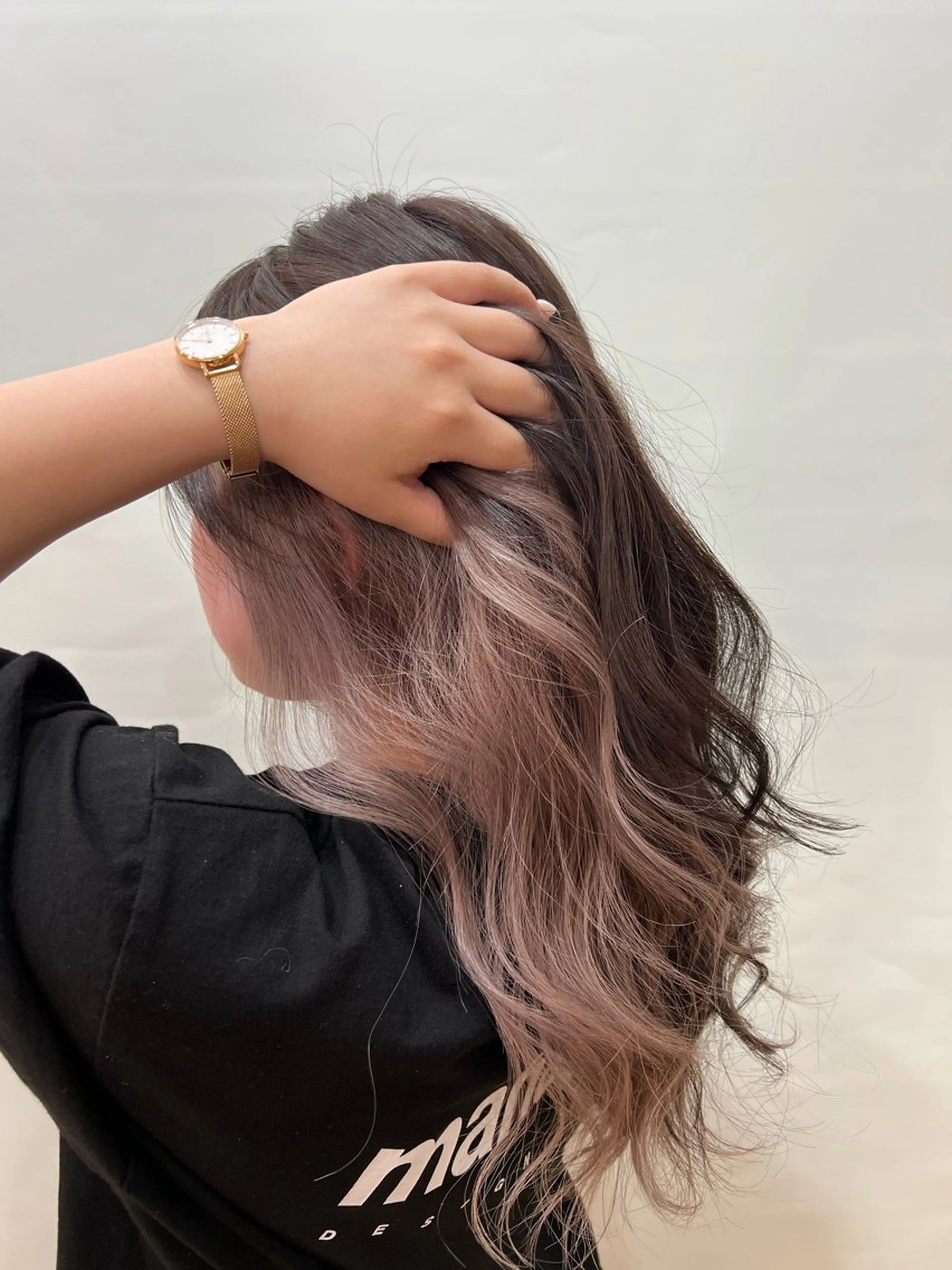 セミロング カラー ベージュカラー ブリーチ インナーカラー ホワイトベージュ カットモデル募集中 大塚春翔のヘアスタイル