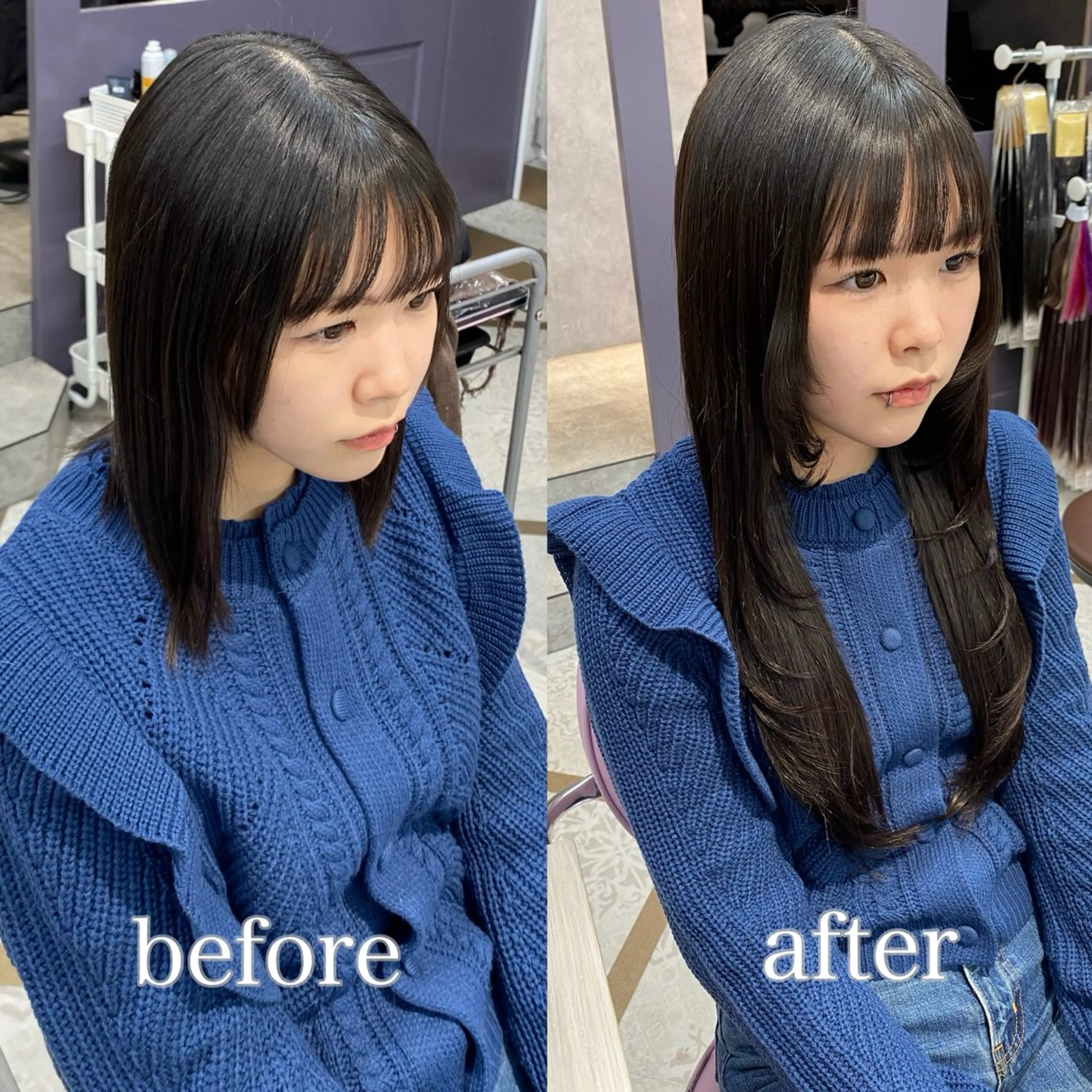 ロング カラー ロングレイヤー エクステ レイヤーカット ロング エクステ&"盛れる" 艶髪✨SYURIのヘアスタイル