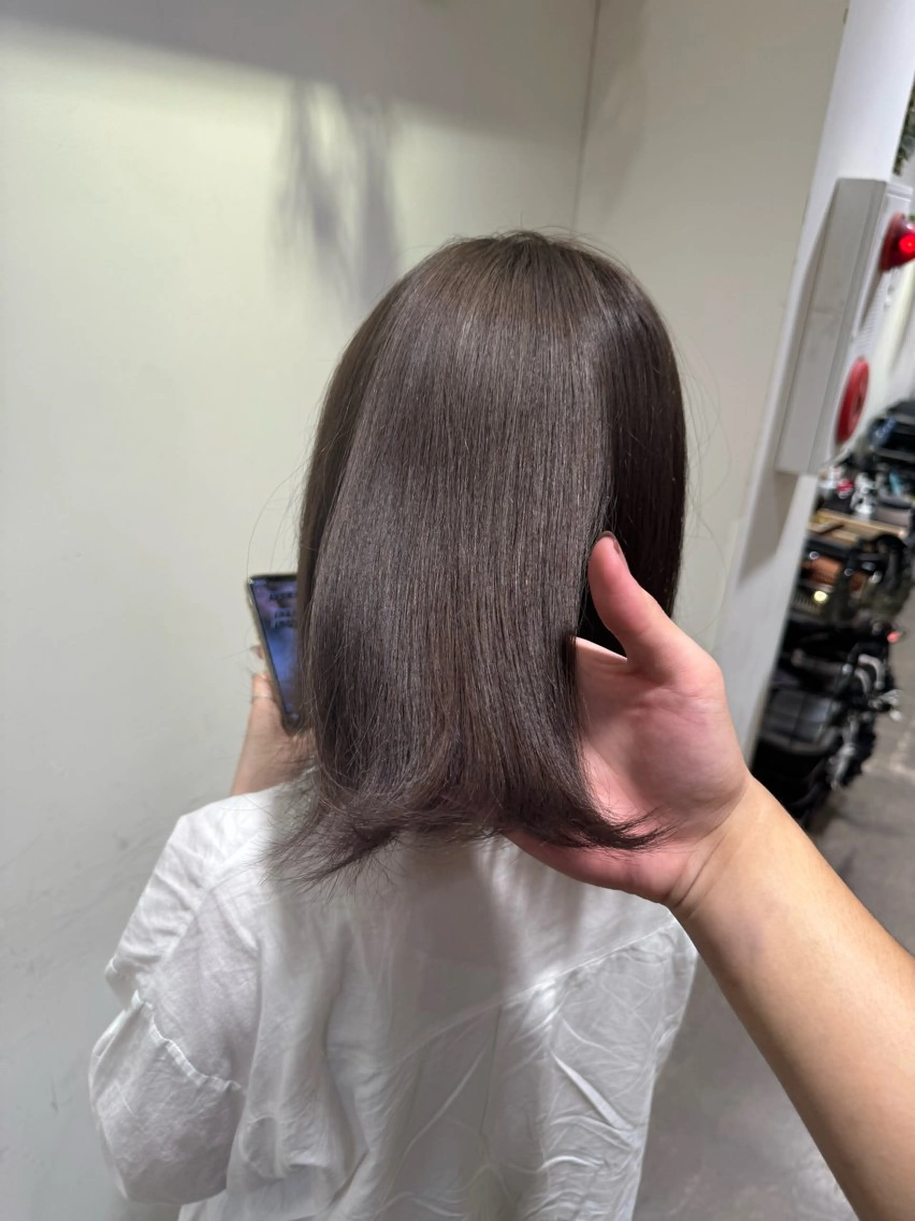 セミロング カラー シマノ フミヤのヘアスタイル