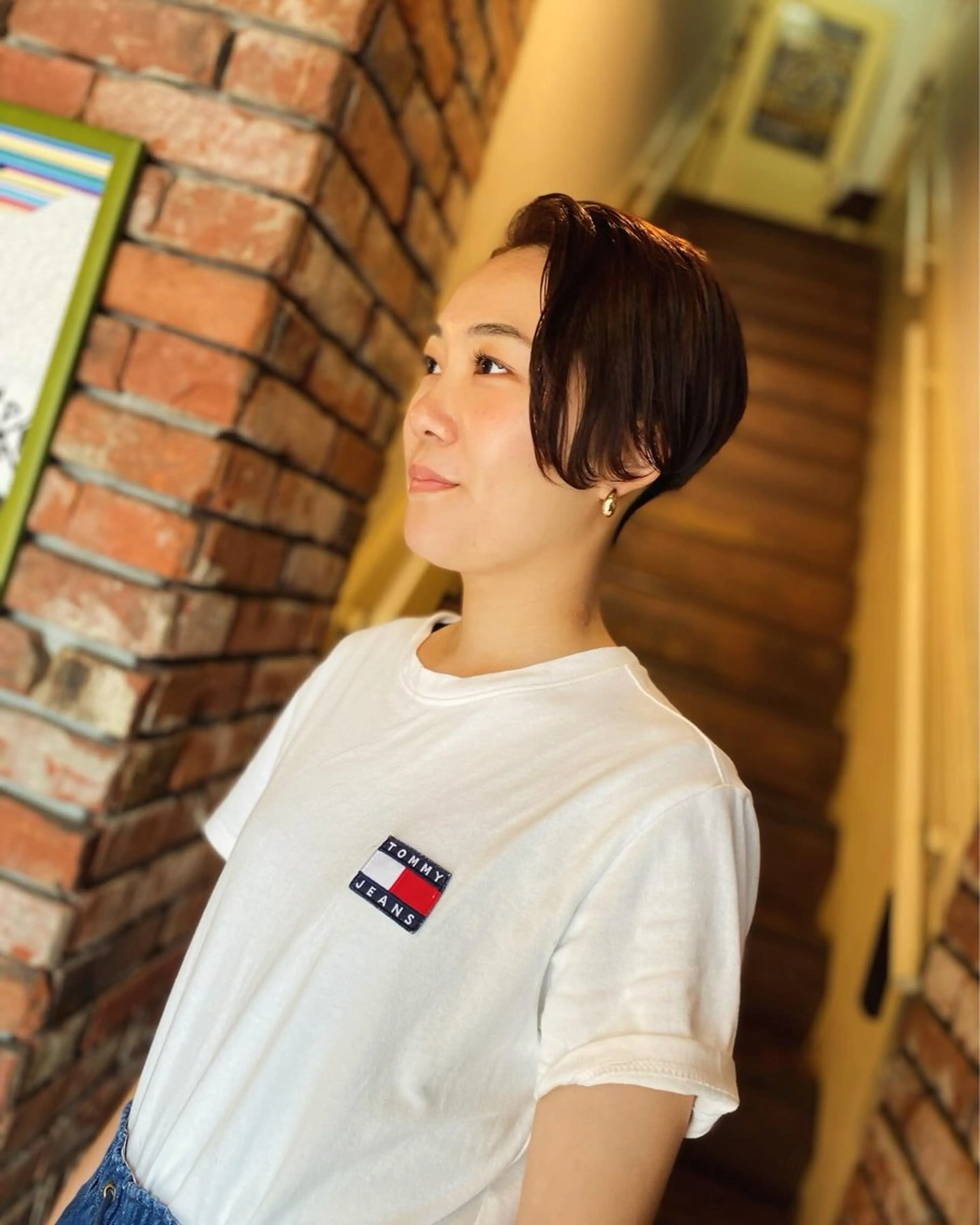 ショート ピンクブラウン 高塩翔大 髪質改善のヘアスタイル