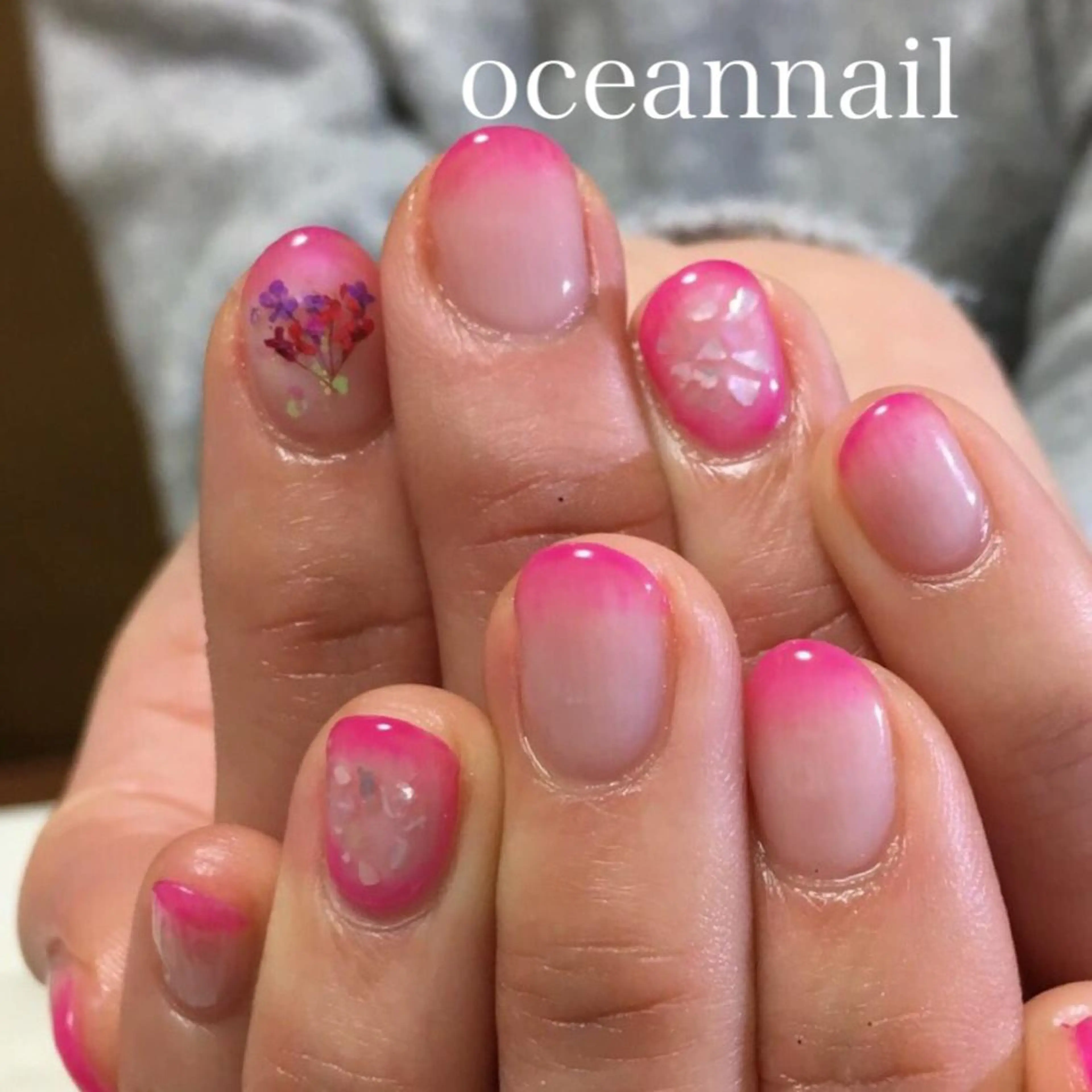 ネイル ピンク 春ネイル プライベートサロン oceannailのネイルデザイン