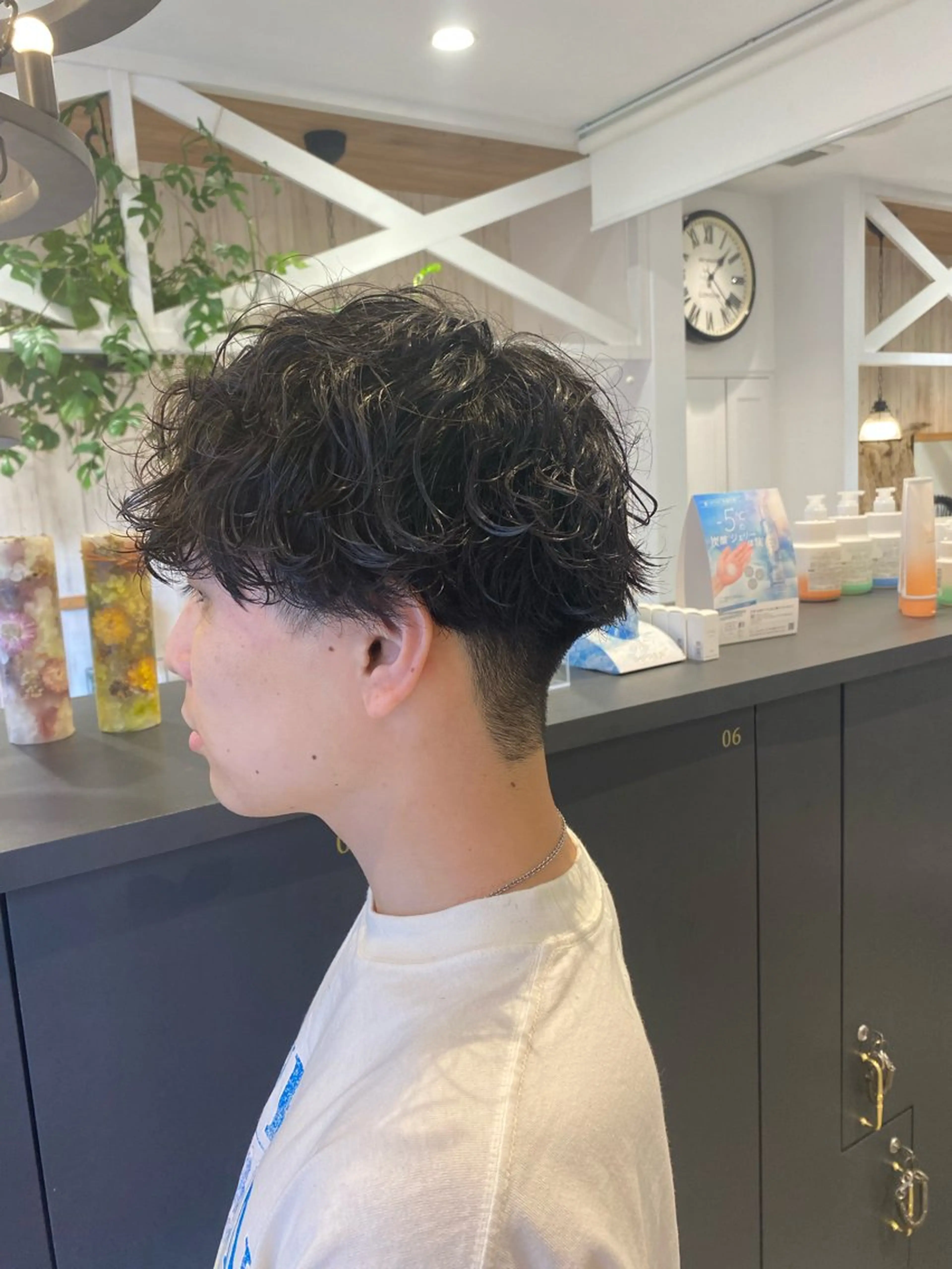 ショート パーマ メンズ メンズパーマ 波巻きパーマ カット パーマ 柴田 枝利子のヘアスタイル