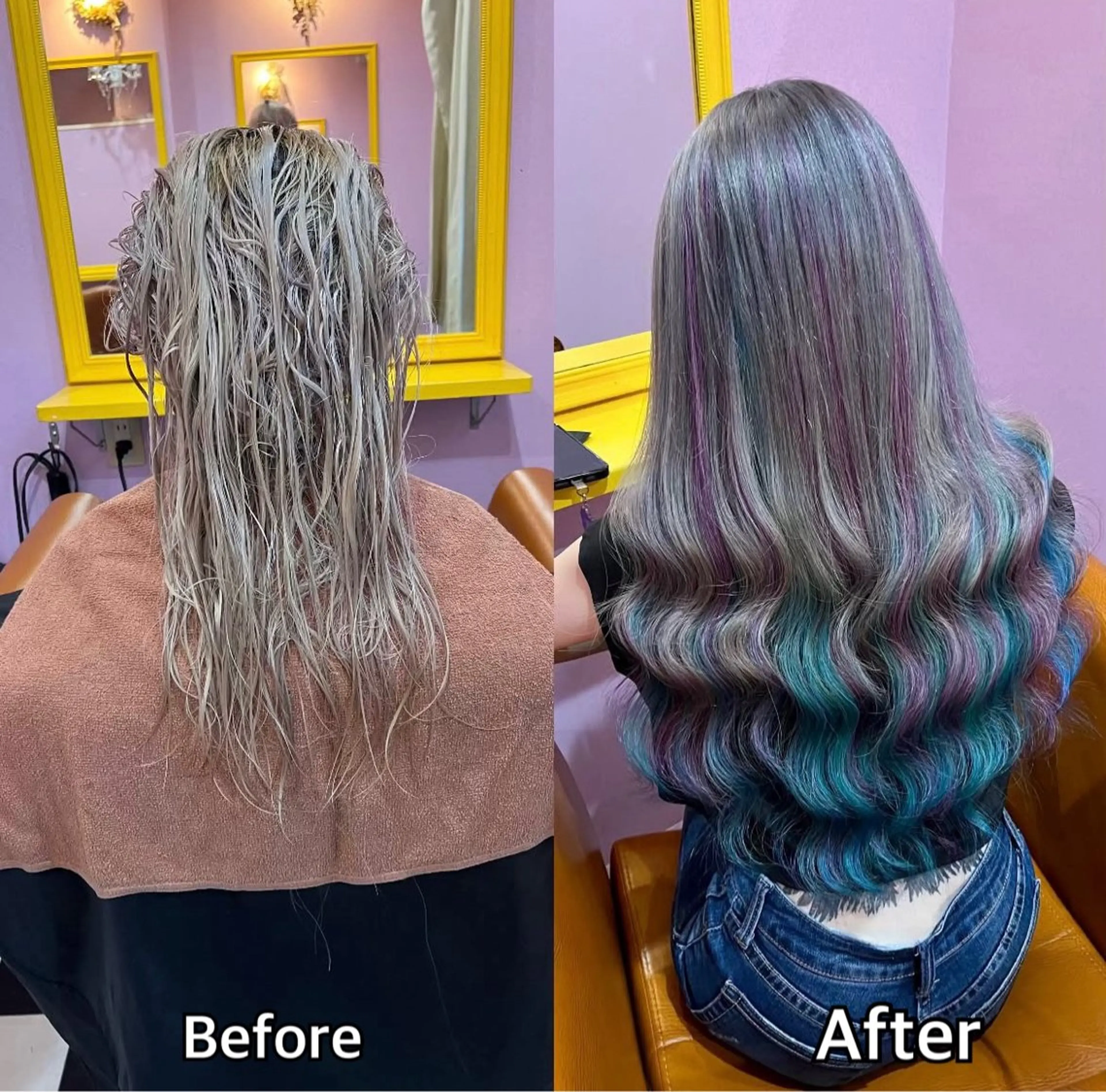 ロング シール+ちび編み込み エクステ梅田🐨のヘアスタイル