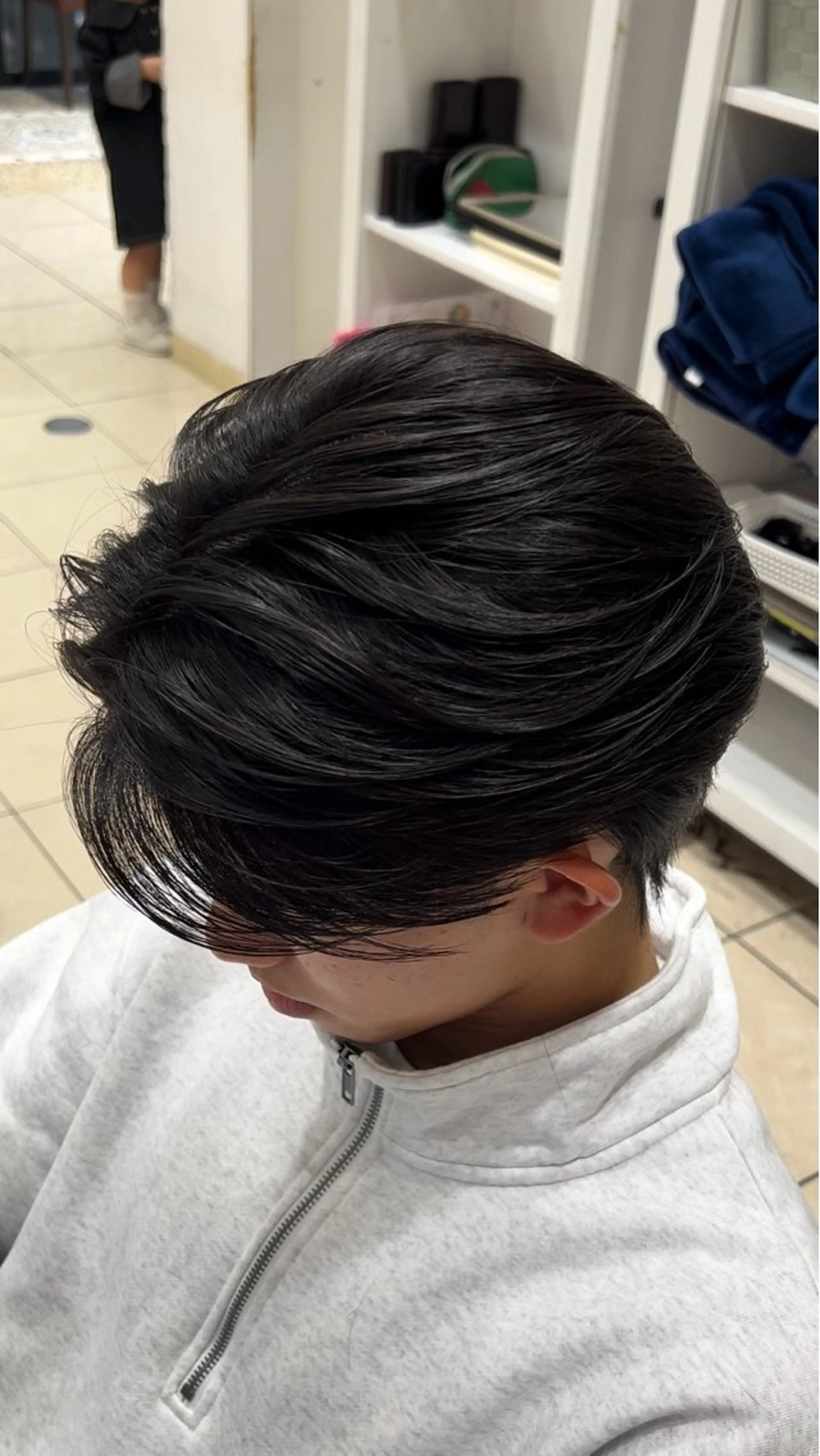 ショート メンズ センターパート 縮毛矯正 縮毛矯正 メンズ特化/勝田駅/ 佐和駅/鈴木輝瑠/のヘアスタイル