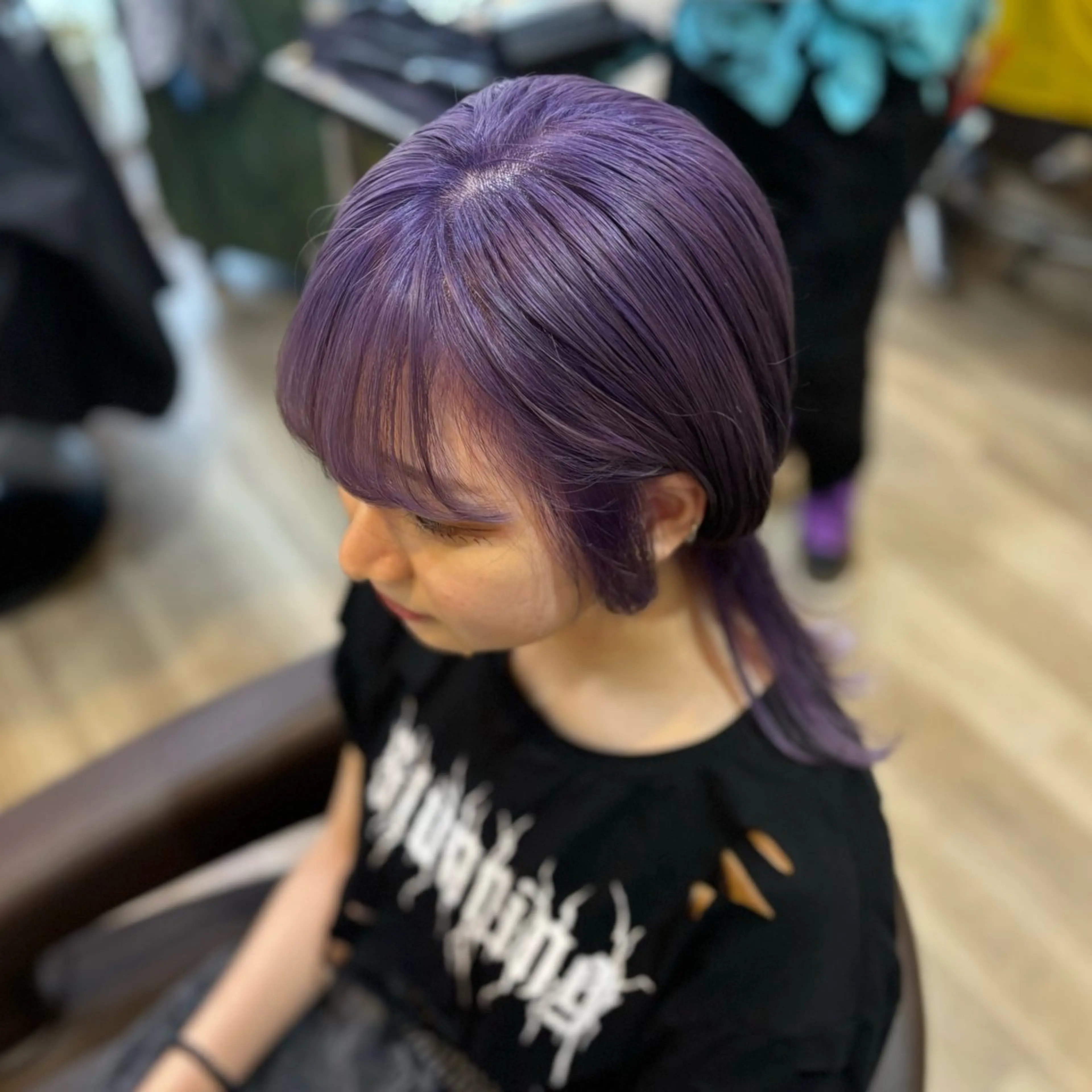 ミディアム 🎀ハイトーン/ 艶カラー/夕月🎀のヘアスタイル