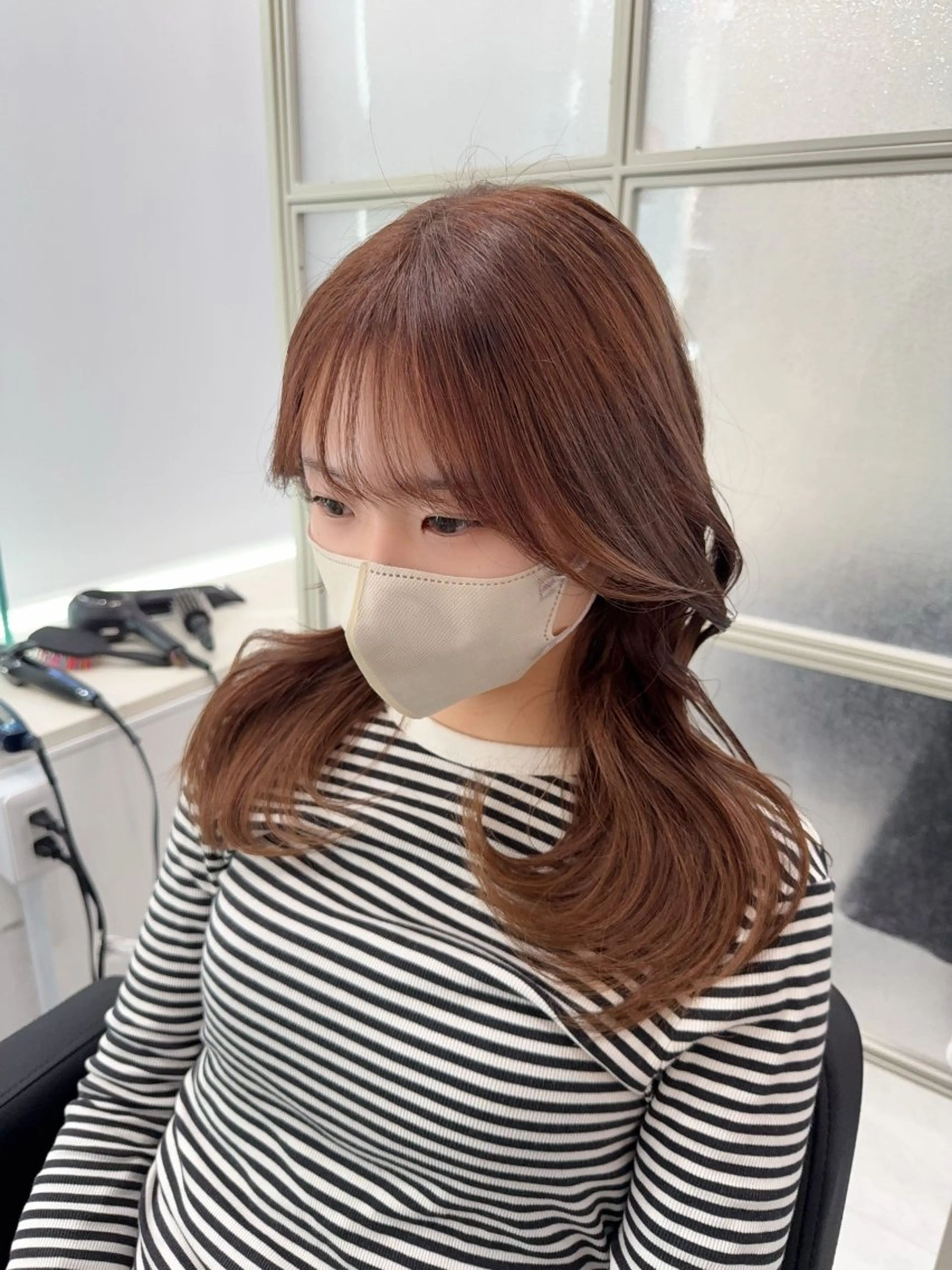 セミロング カット ヘアカラー トリートメント MAHO/透明感カラ ー/髪質改善🍒のヘアスタイル