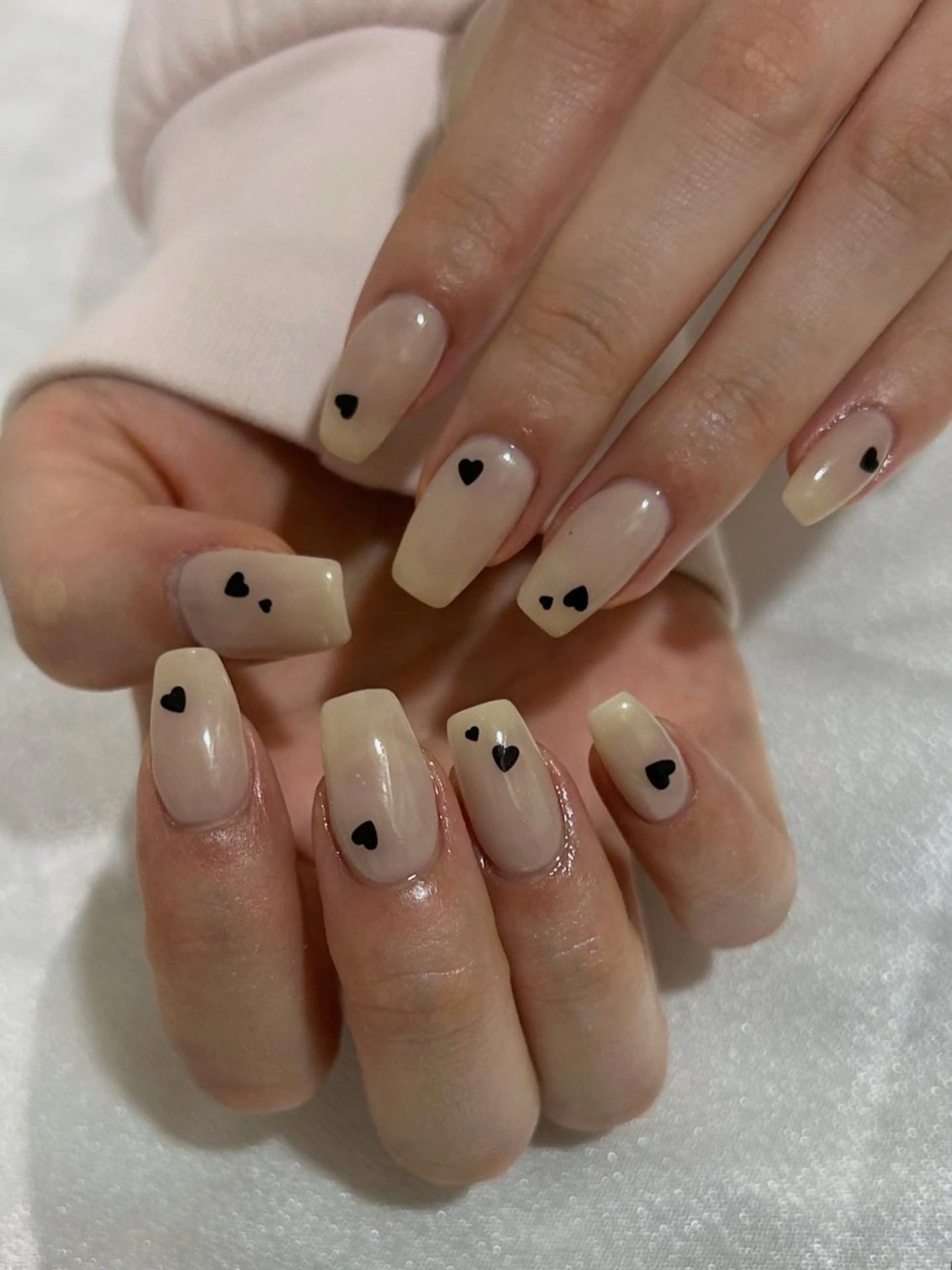 ネイル カジュアル 成人式 フレンチネイル ガーリー ハート ハンドネイル ハンドケア lylynail YUUKAのネイルデザイン