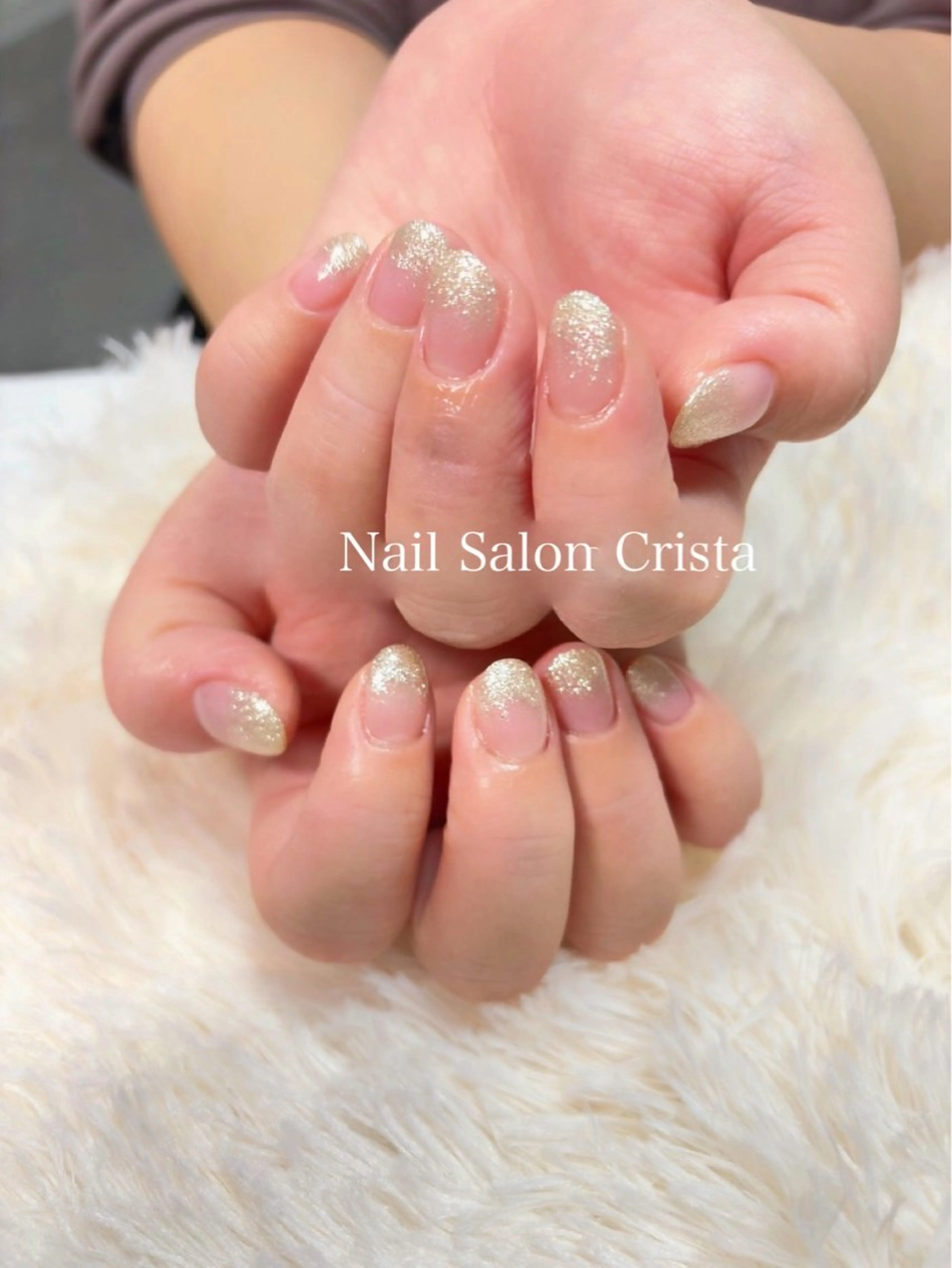 ネイル ジェルネイル ラメ(グリッター) ラメグラデーション パラジェル ハンドネイル CRISTA MOMOのネイルデザイン