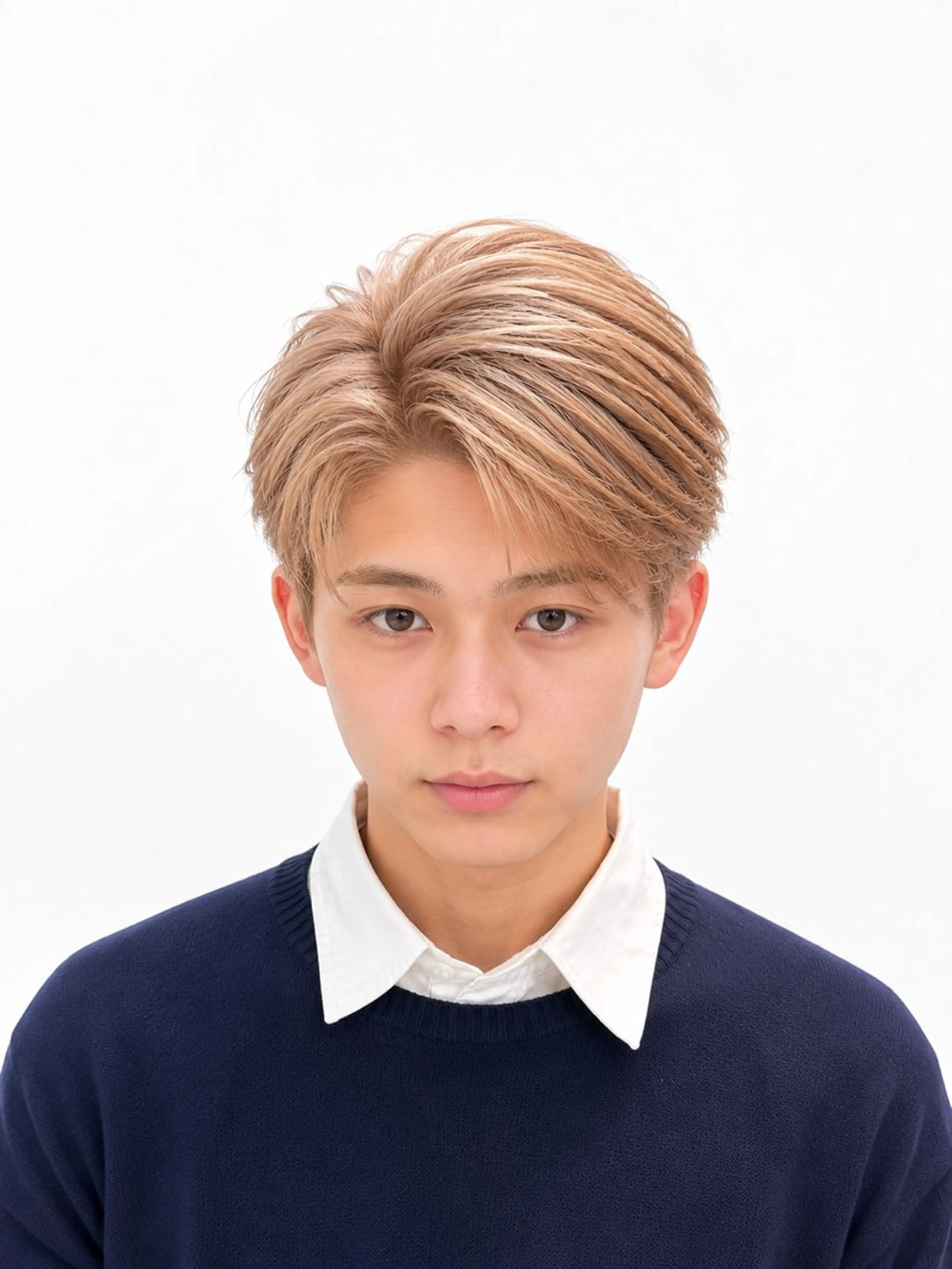 カラー メンズ メンズブリーチ センターパート メンズハイトーン メンズメッシュ ブリーチ カット ヘアカラー パーマ 心斎橋メンズサロン リベルテグリットのヘアスタイル