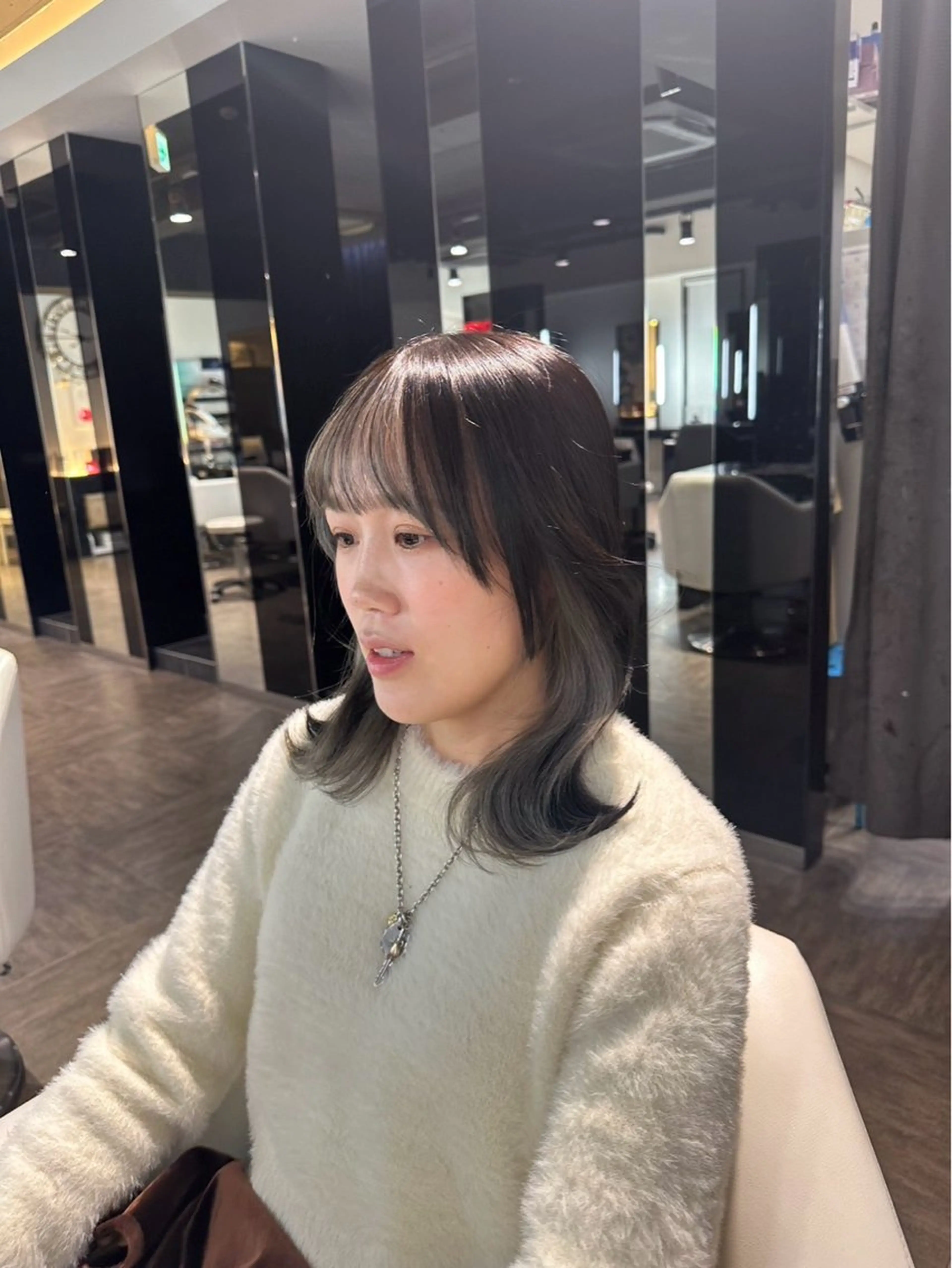 ミディアム カラー ヘアカラー 中川 蓮のヘアスタイル
