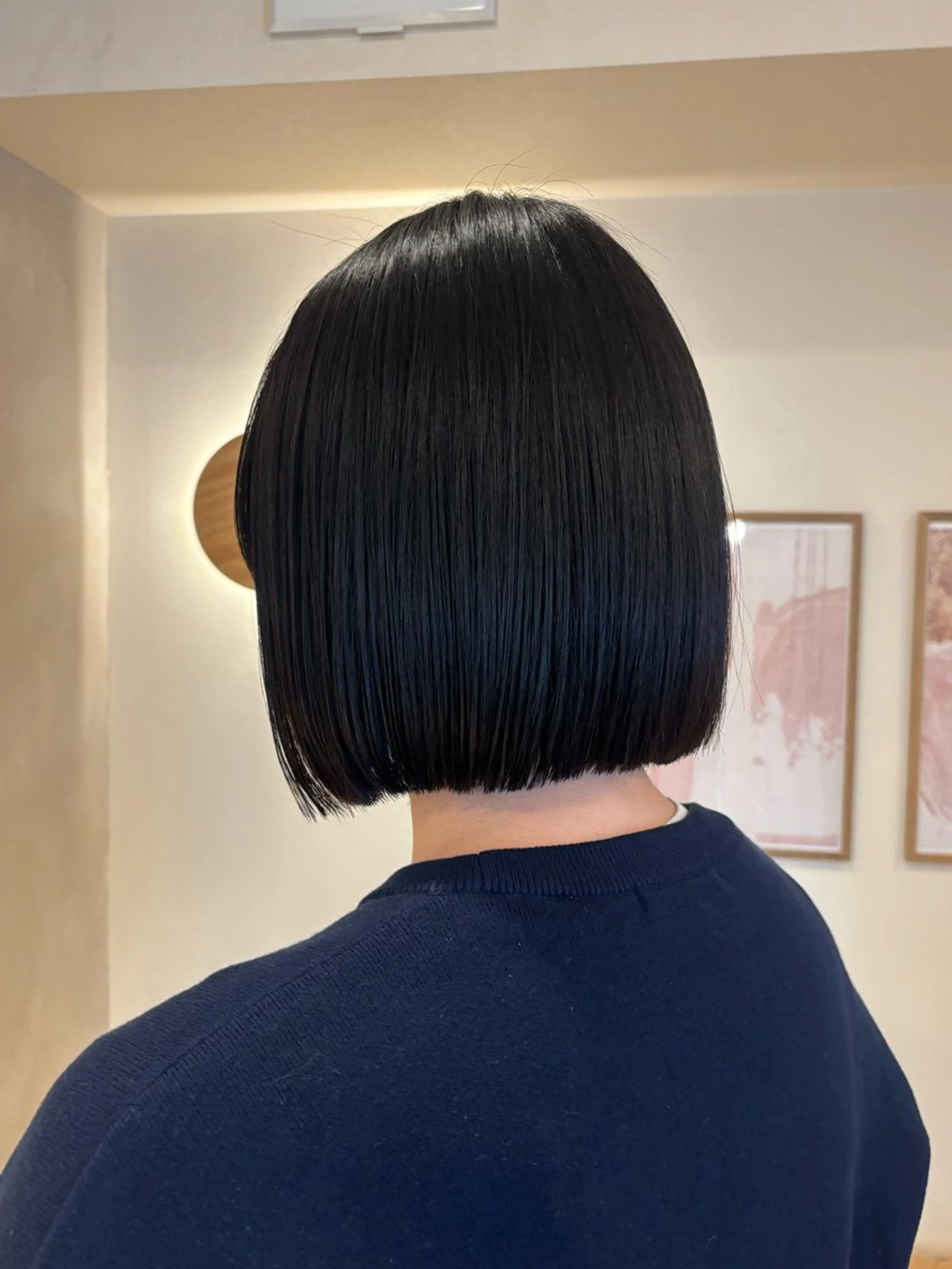 ミディアム ボブ 髪質改善 カット 縮毛矯正 シンバヒナノ/パーマ レイヤー/髪質改善のヘアスタイル