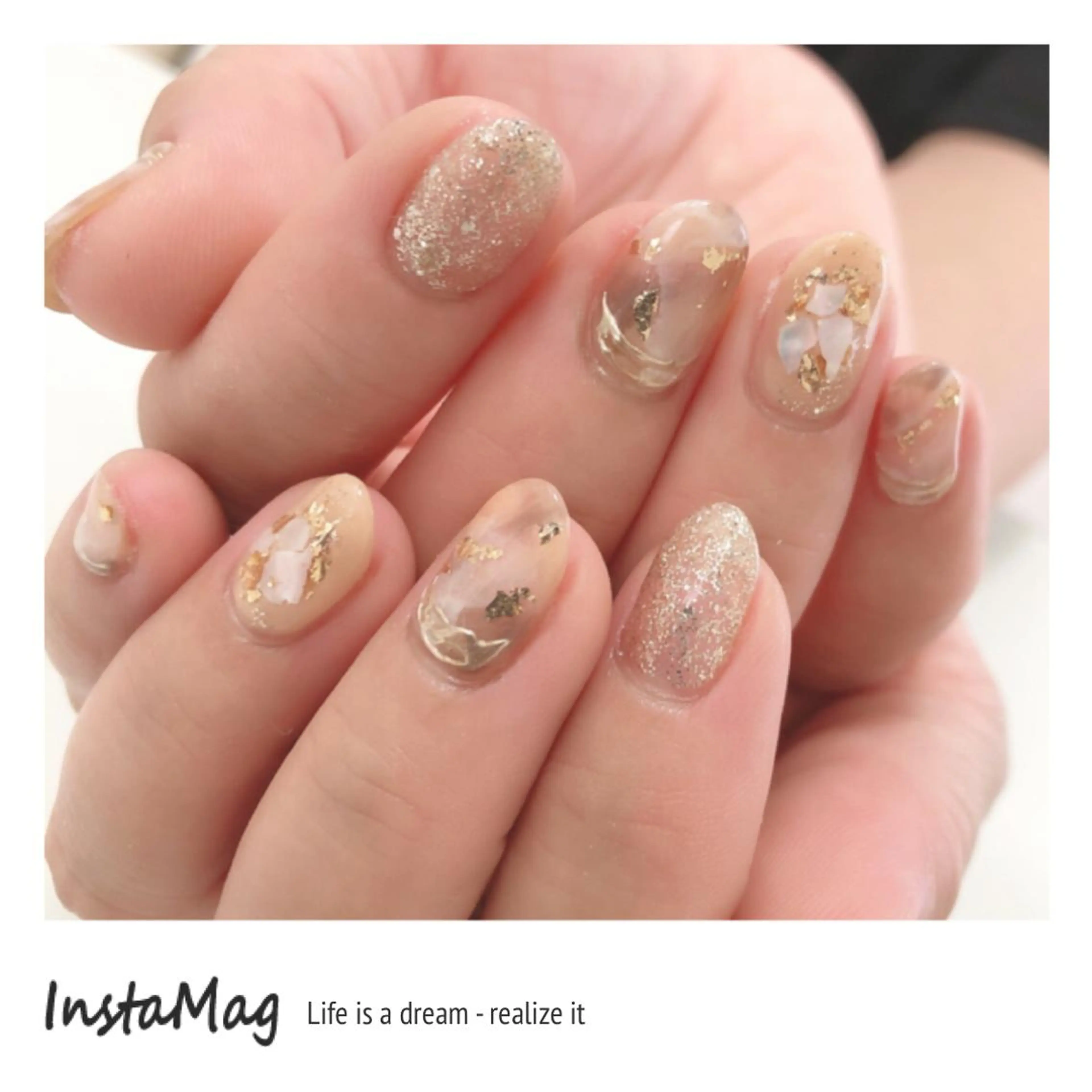 ネイル べっ甲ネイル ジェルネイル 韓国ネイル ミラーネイル 持ち込み Azulsou 廣川愛のネイルデザイン