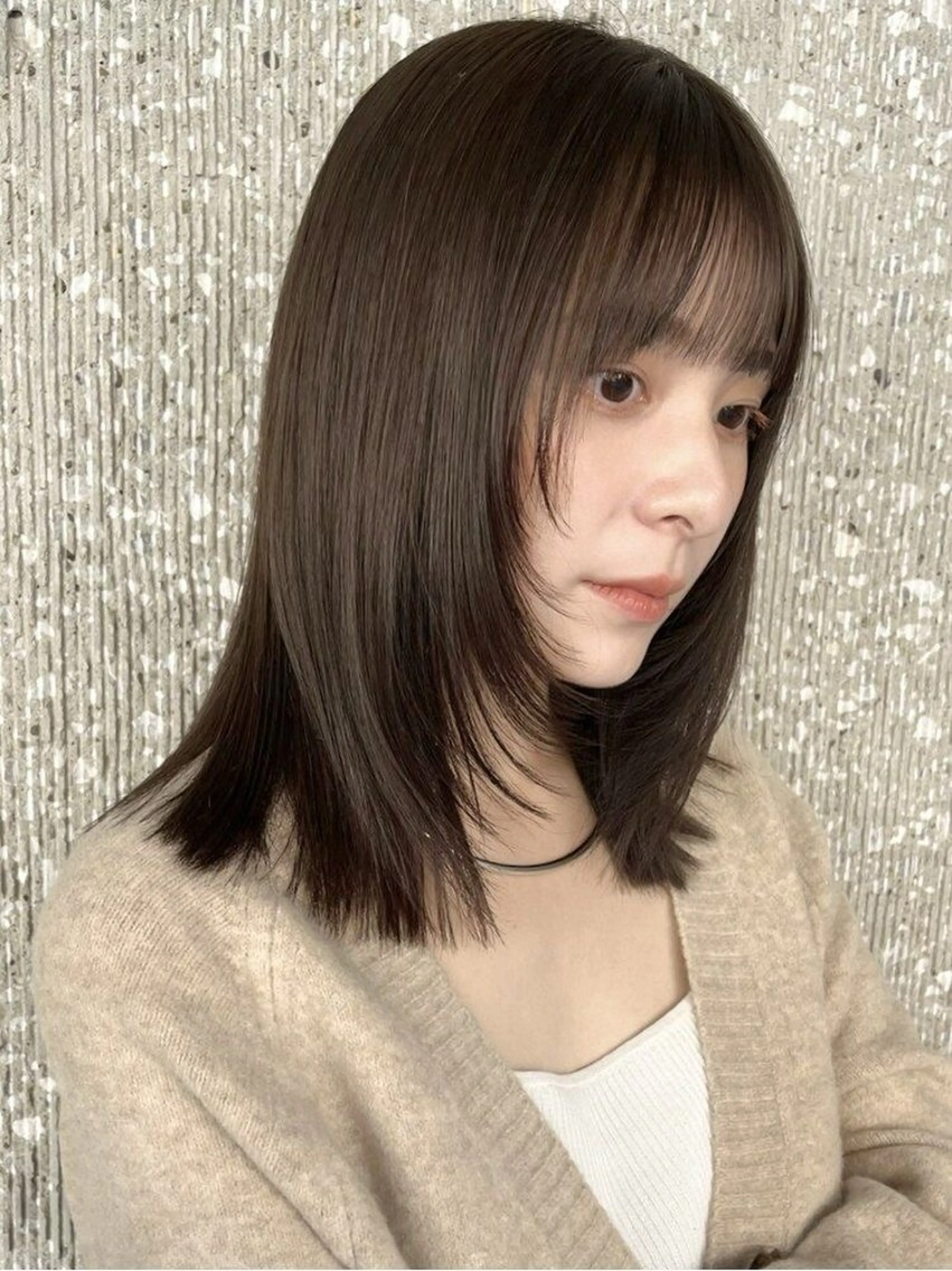 セミロング カラー パーマ カット ヘアカラー トリートメント レイヤー/グレージュ 髪質改善/コウスケのヘアスタイル