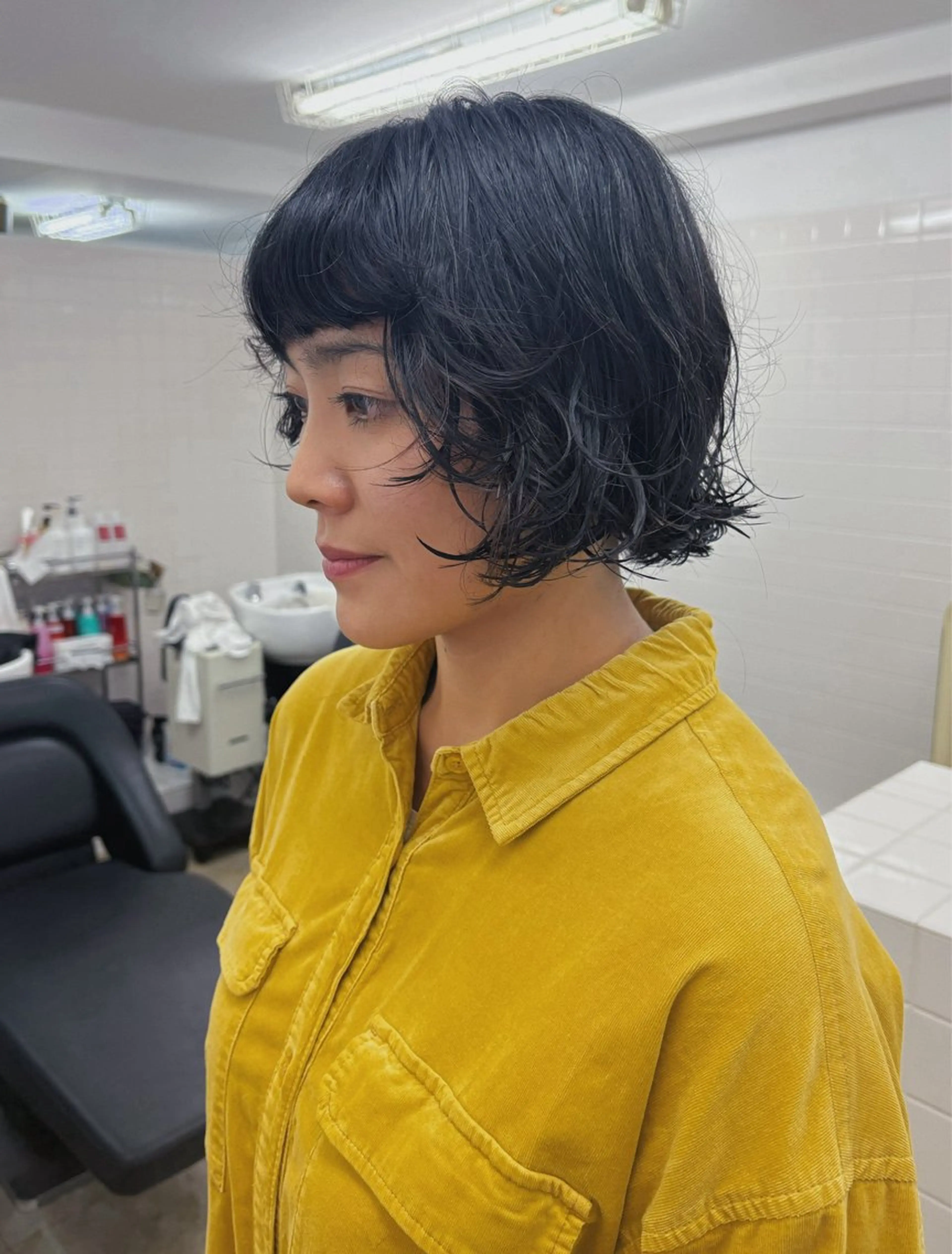 ミディアム パーマ オト/レイヤー/ Wカラー/メンズのヘアスタイル