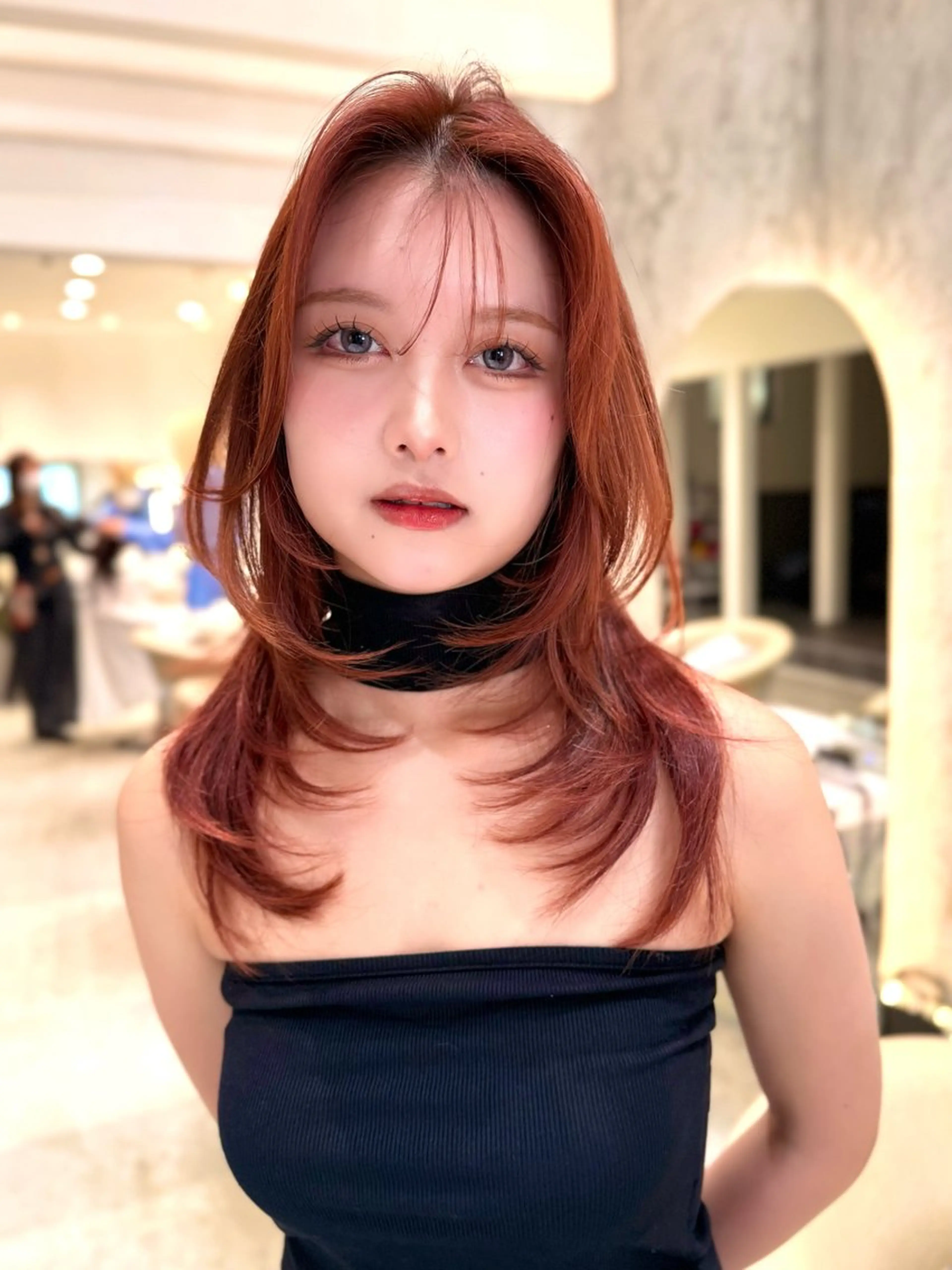 セミロング カット ヘアカラー トリートメント ✨コテ巻き風パーマ ✨川合佑哉のヘアスタイル