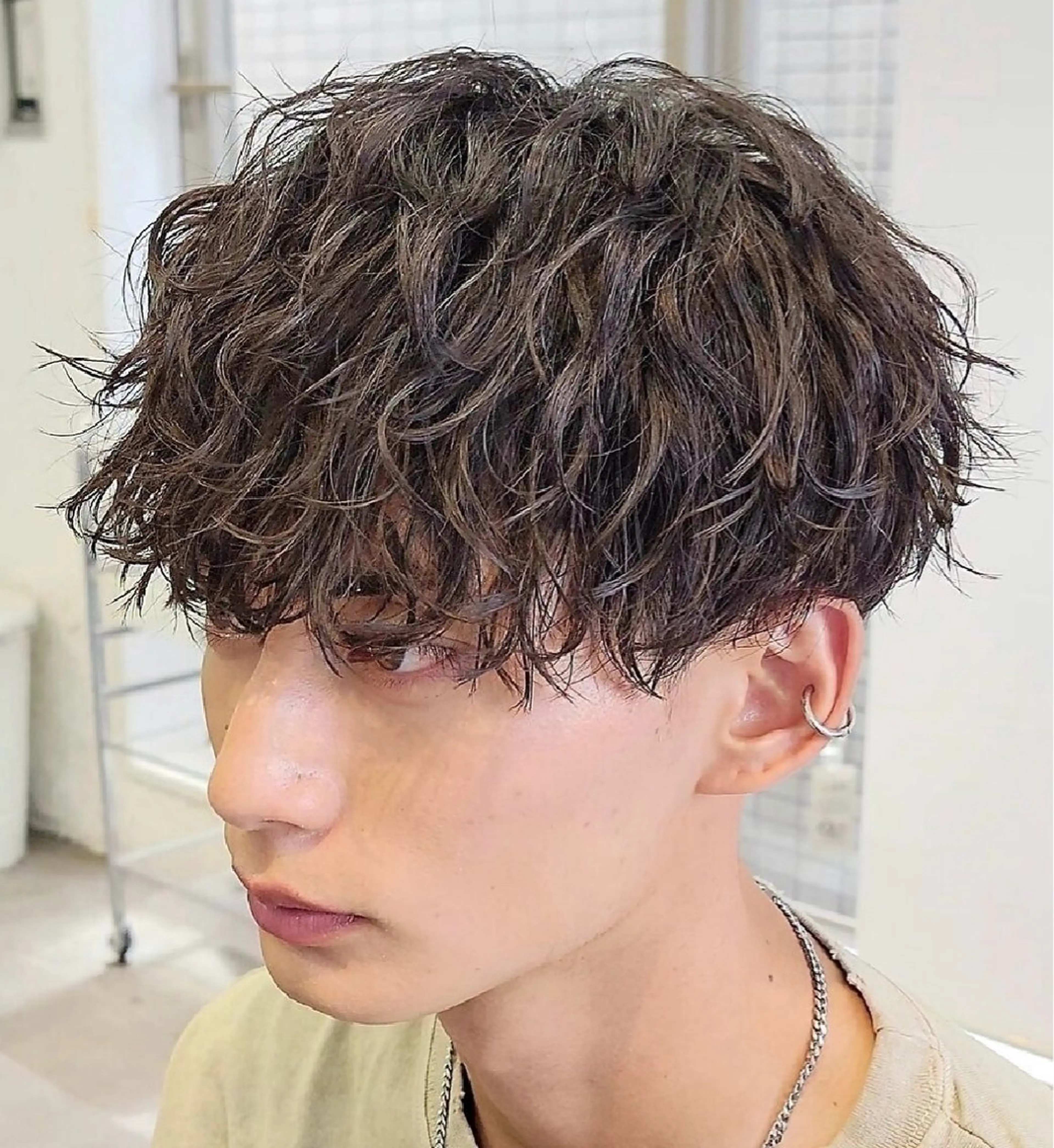 パーマ メンズ センターパート マッシュ メンズパーマ プードルパーマ メンズツイストパーマ カット パーマ トリートメント 仙台波巻きパーマ/ fifth/遠藤楓雅のヘアスタイル