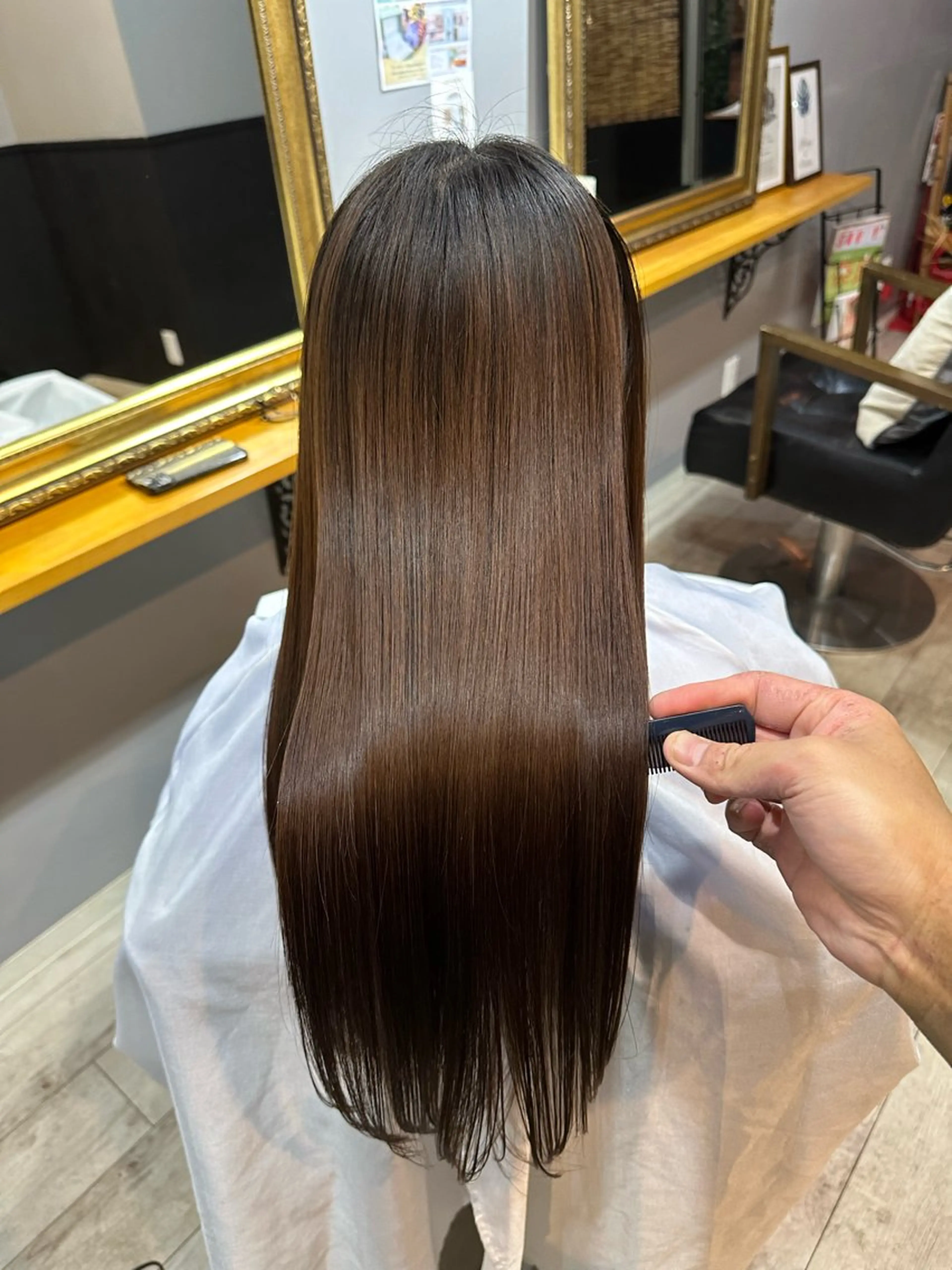 ロング カラー カット ヘアカラー トリートメント 渡辺俊介 暗髪カラー /美髪矯正/髪質改善のヘアスタイル