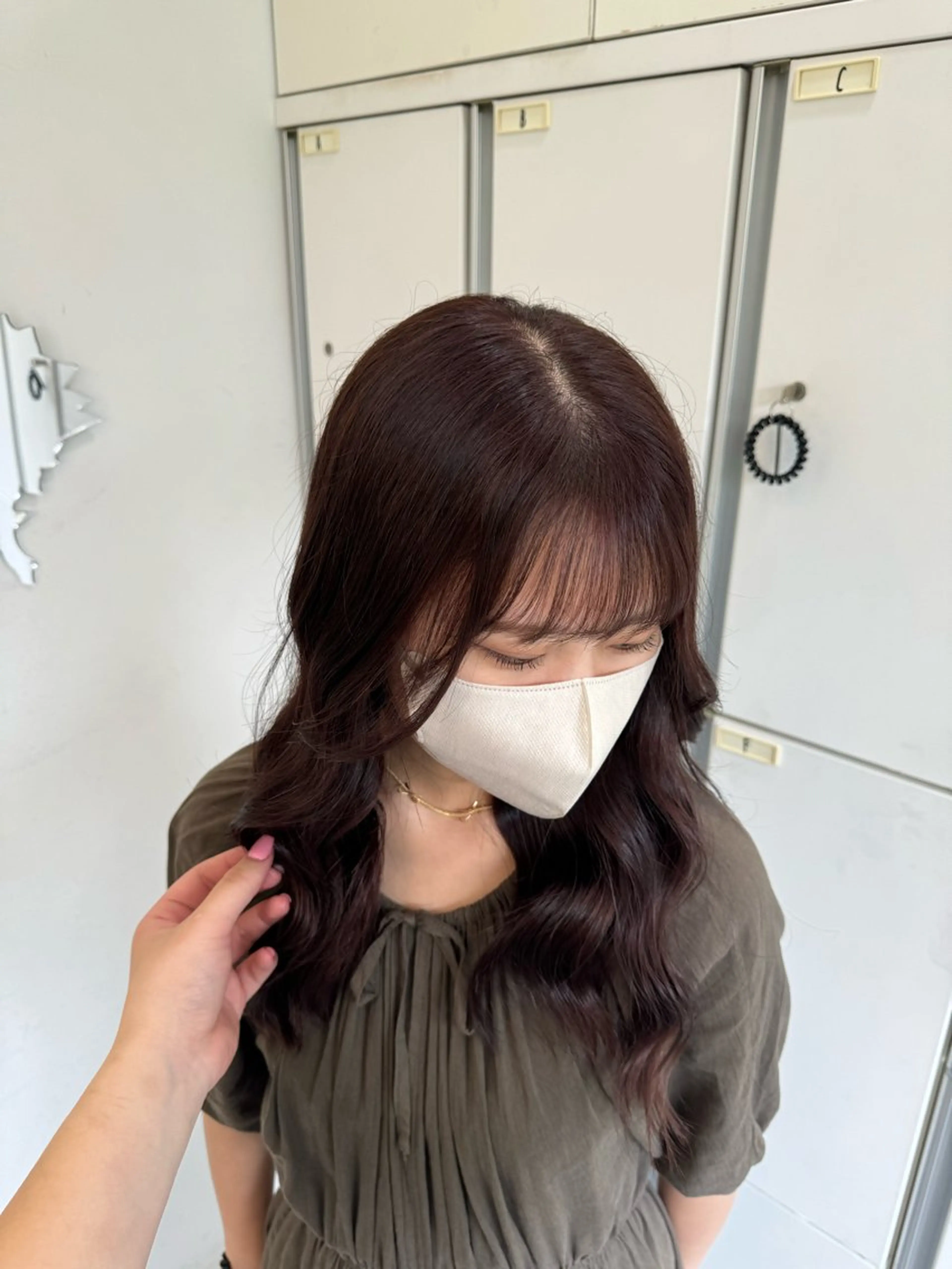 ロング カラー ブリーチ ブラウンカラー ブリーチなしカラー ピンクカラー ピンクブラウン ヘアカラー Ouka/Wカラー/ 大人艶カラーのヘアスタイル