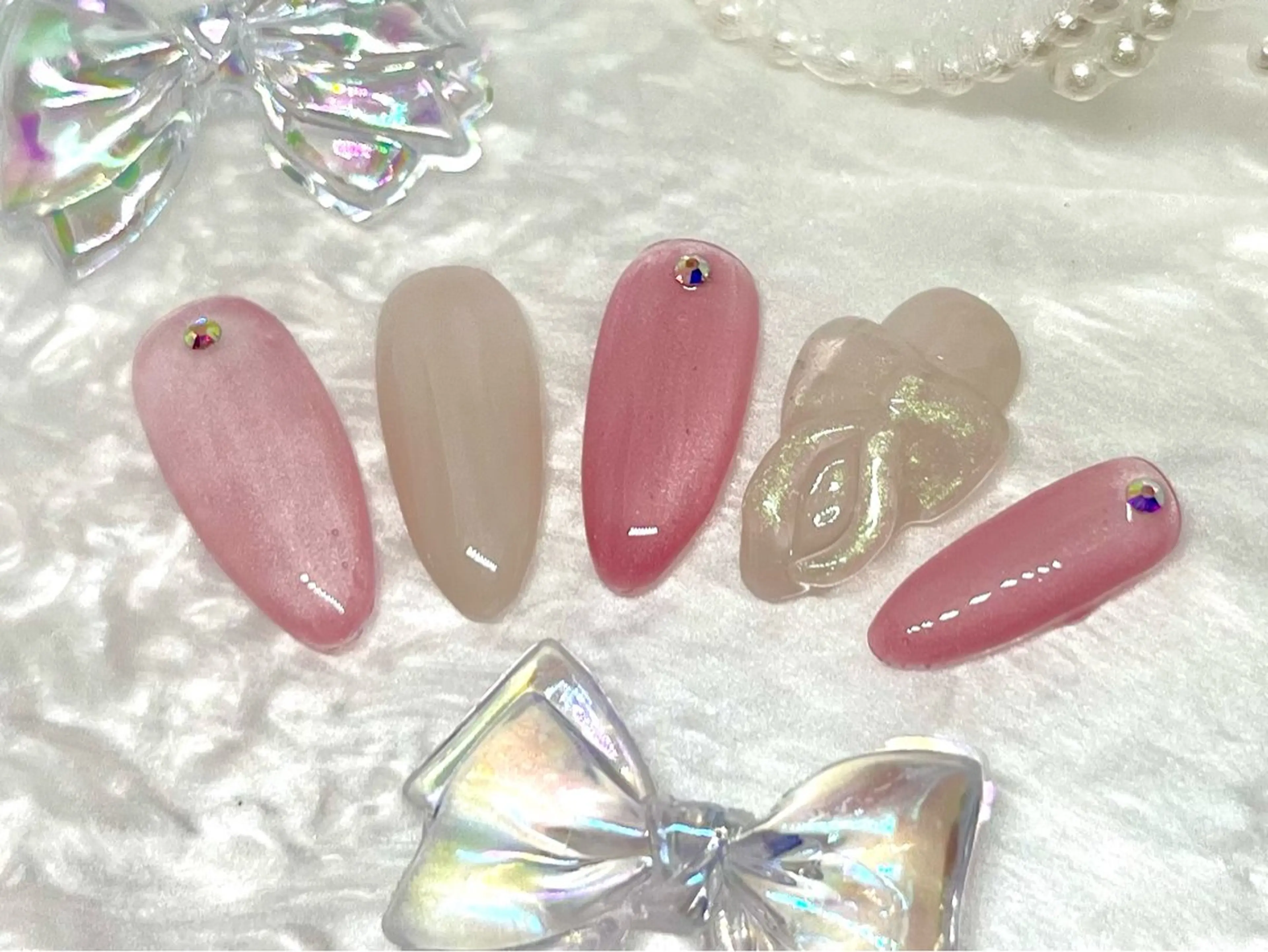 ネイル リボン RIKA@salon newsproutのネイルデザイン