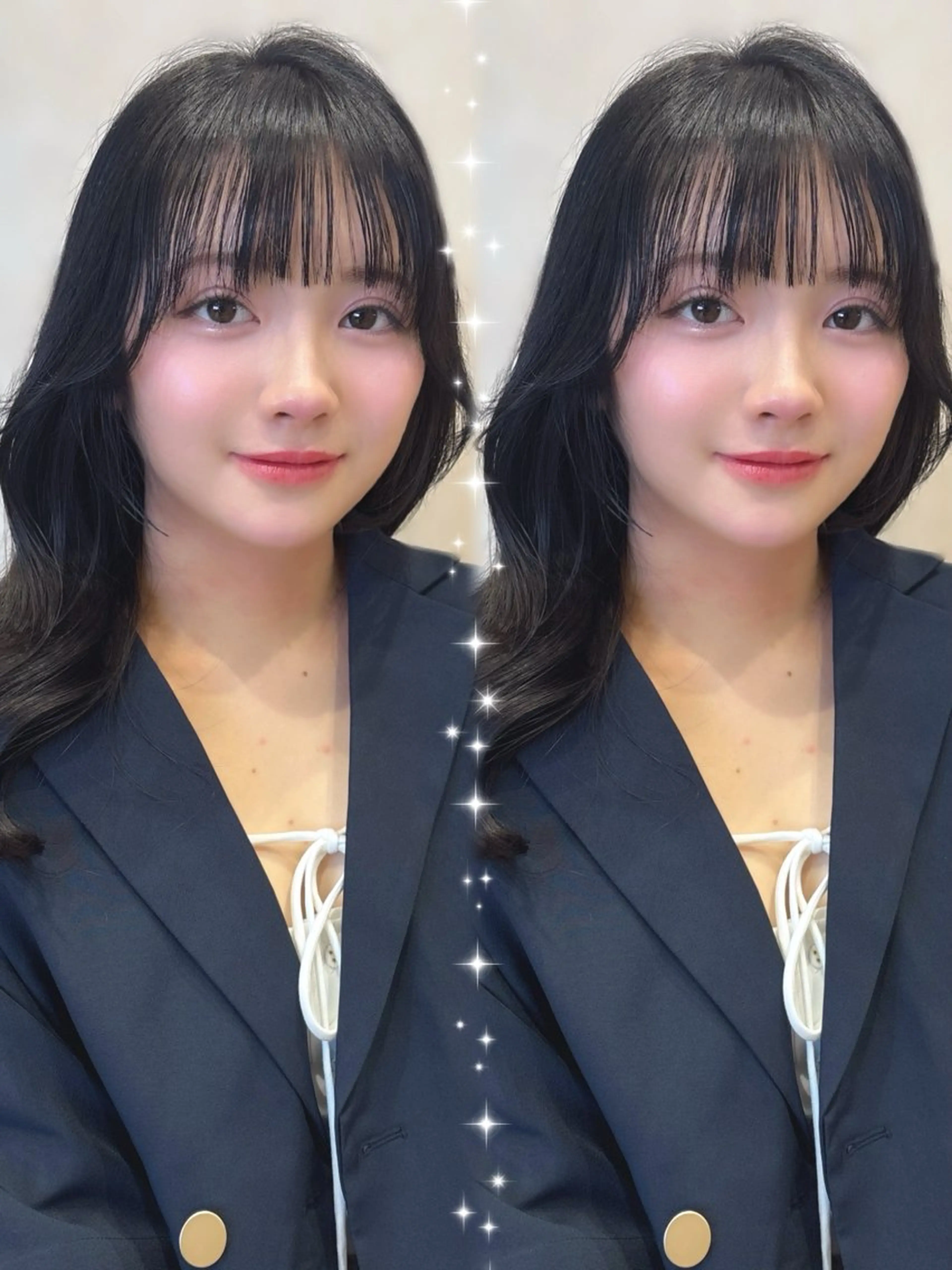 セミロング カット ヘアカラー トリートメント 上品♡韓国レイヤー 🤍のの🤍のヘアスタイル