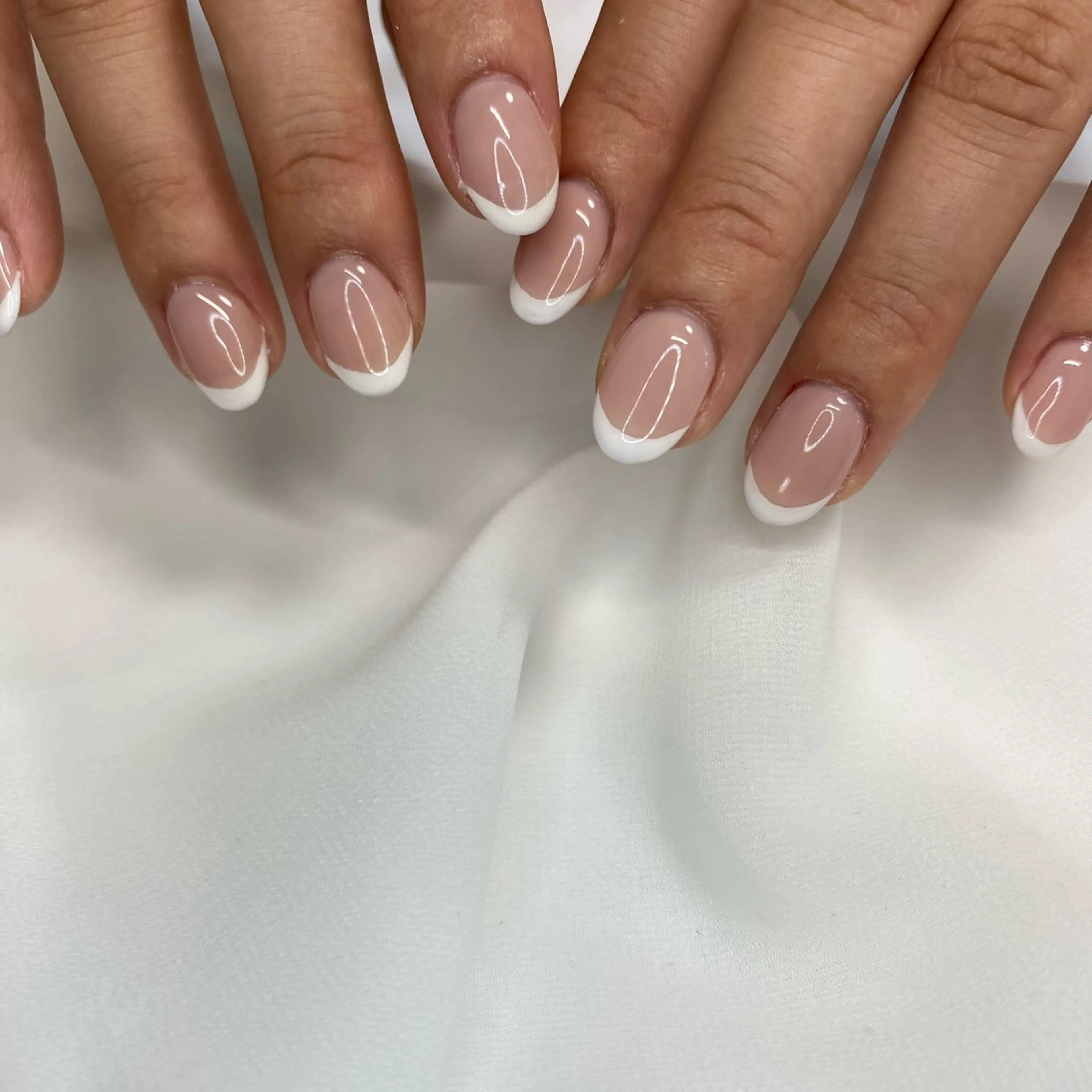 ネイル フレンチネイル ピンク muguet🎀 chikaのネイルデザイン