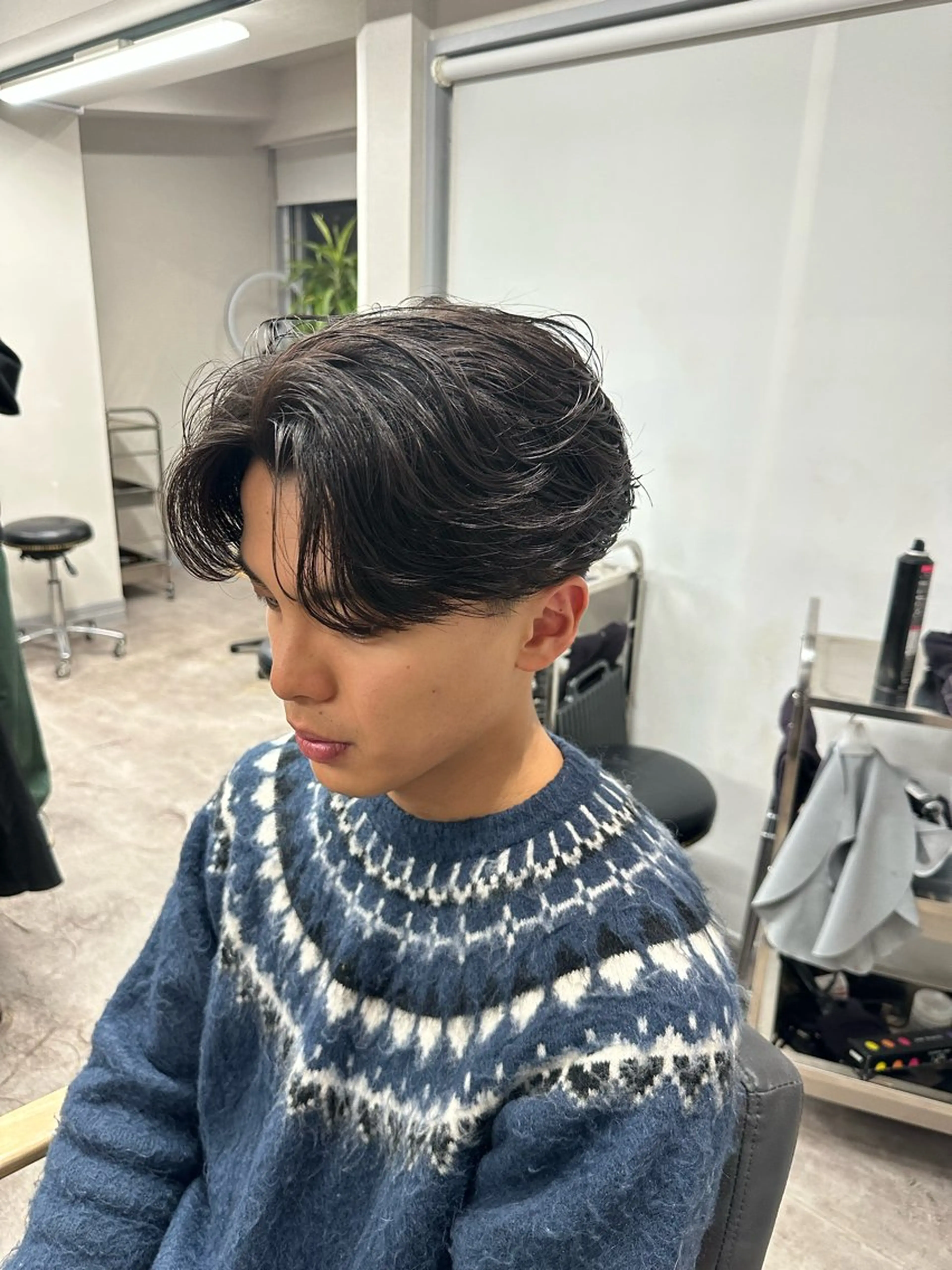 メンズ センターパート メンズパーマ カット パーマ 💈原宿指名No.1 センターパート💈のヘアスタイル