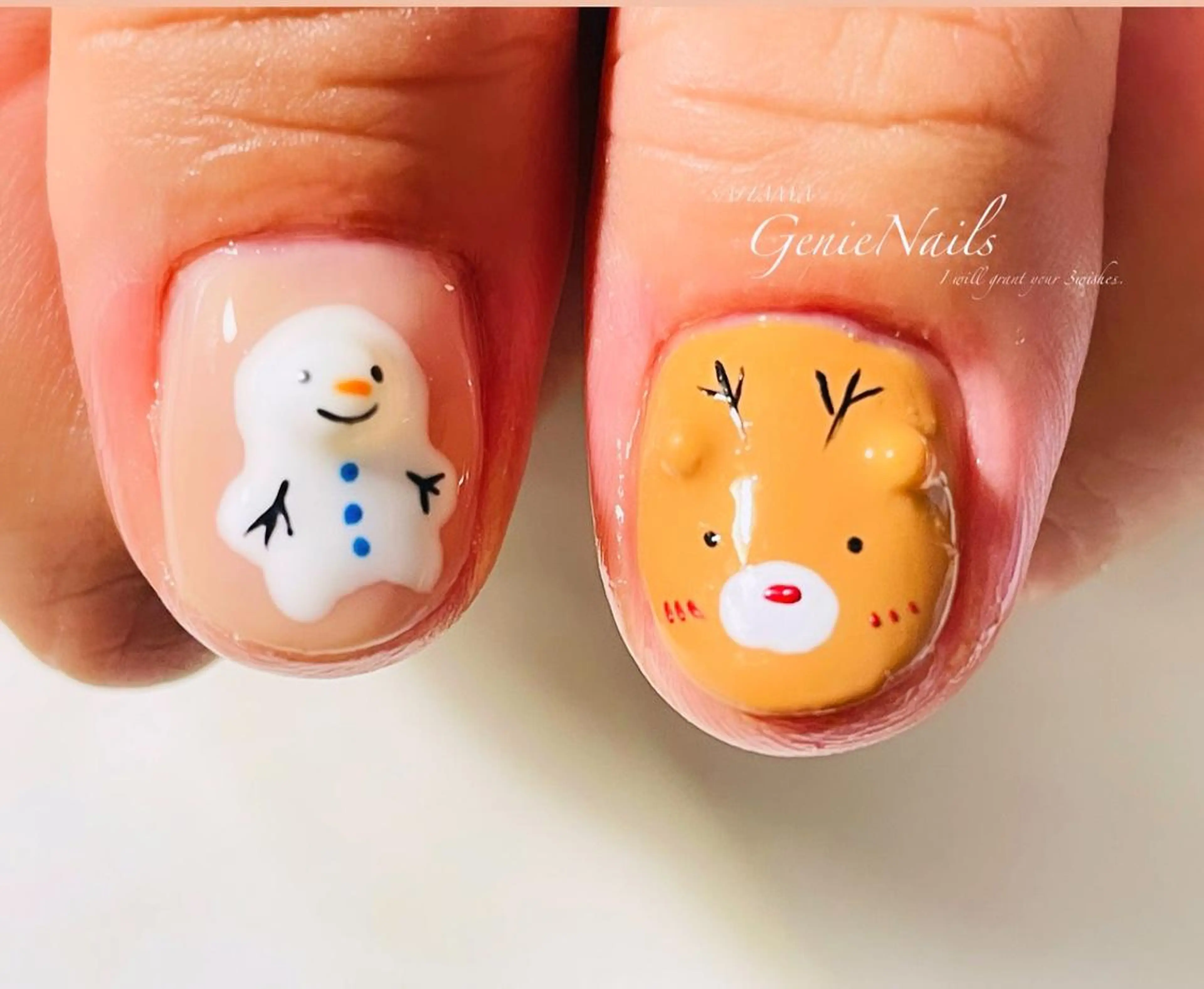 メンズ ネイル クリスマス フットネイル メンズネイル オフィスネイル ショートネイル Genie Nailsのネイルデザイン