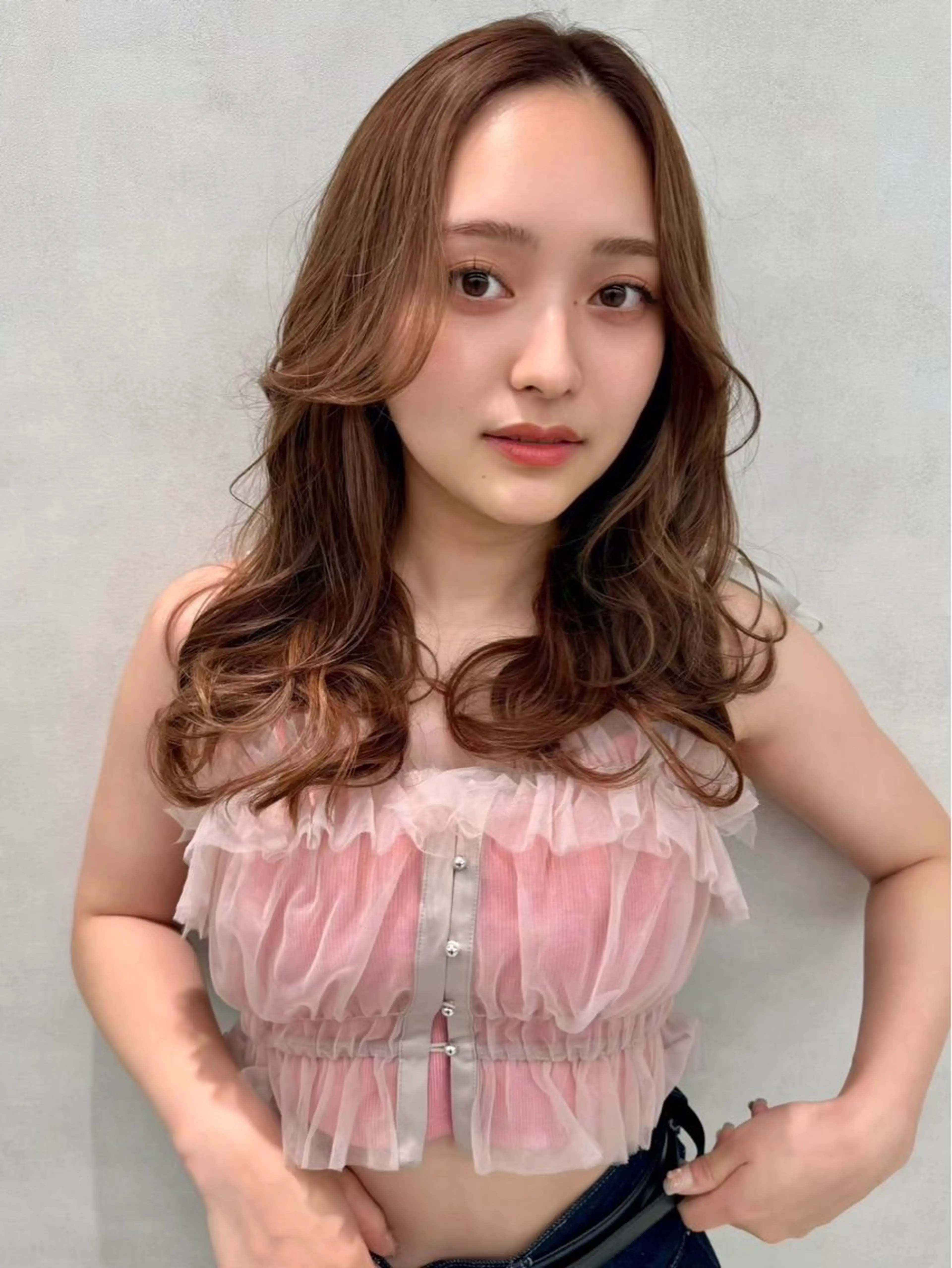 ミディアム カラー カット ヘアカラー 🇰🇷韓国ヘア★ 副店長.쿠리타⭐︎のヘアスタイル