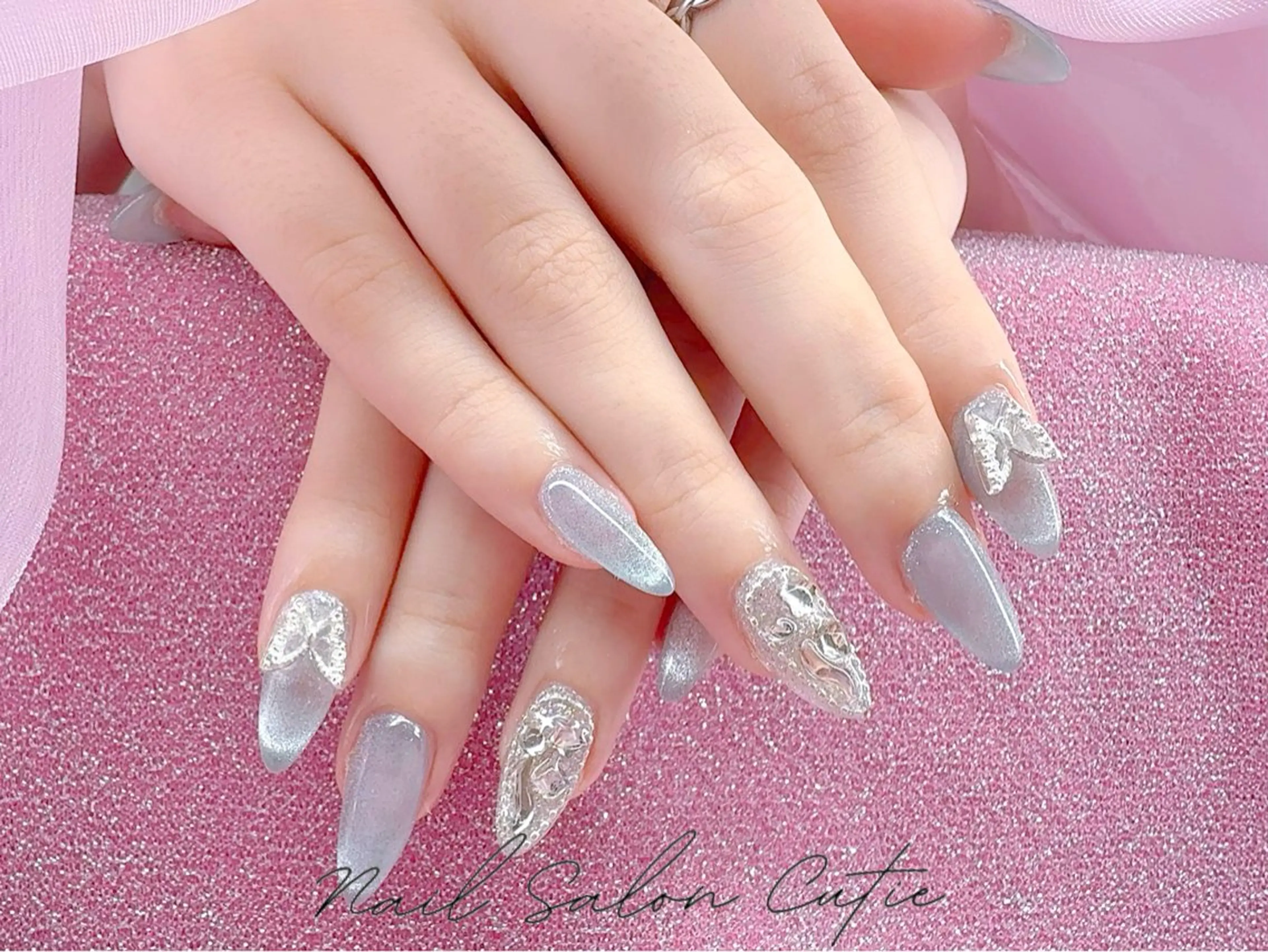 ネイル ジェルネイル ハート 韓国ネイル 持ち込み オフィスネイル ハンドネイル 池袋ワンホンネイル SALE実施中のネイルデザイン