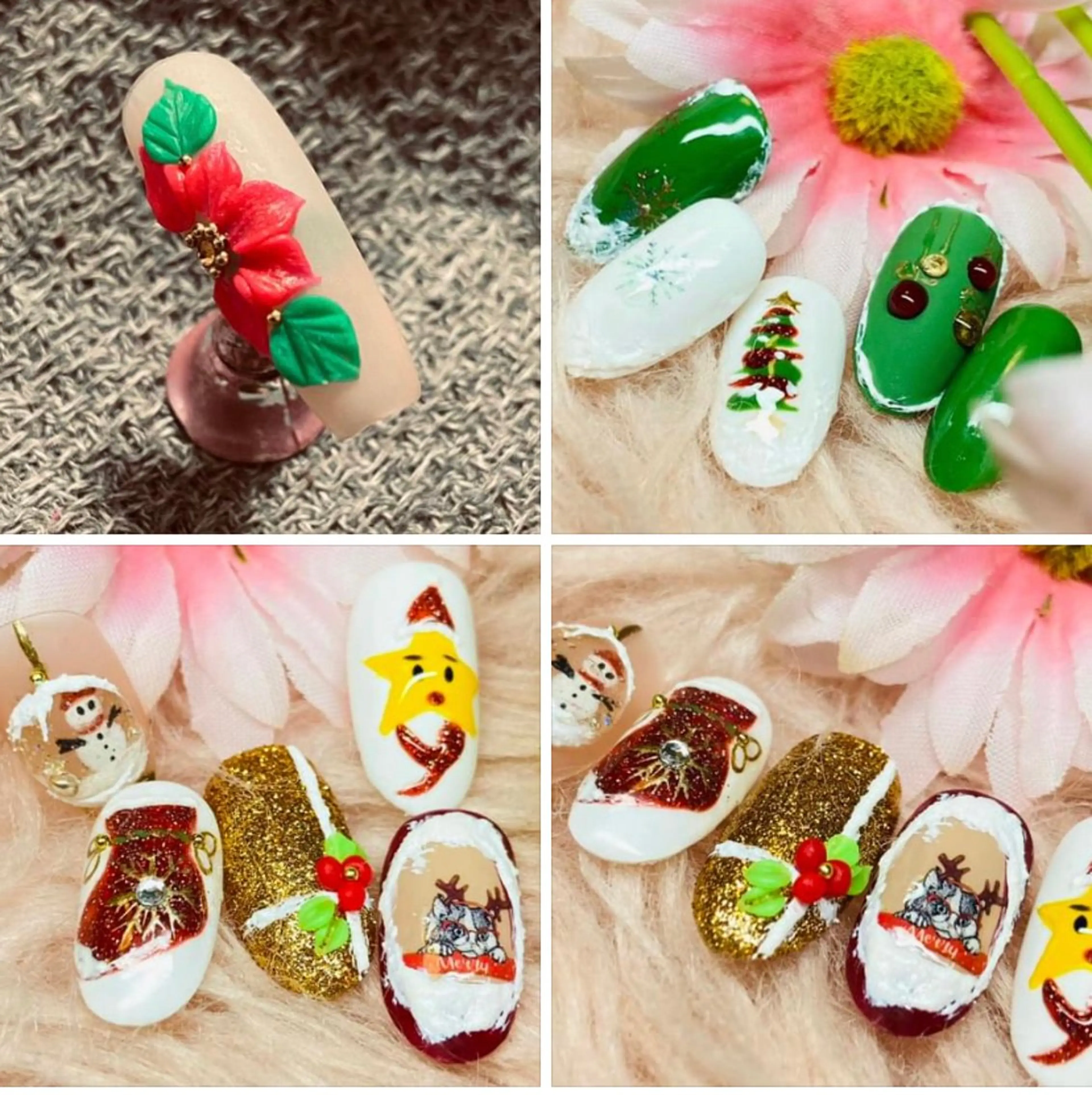 ネイル 冬ネイル クリスマス HandSnail 座間自宅ネイルサロンのネイルデザイン
