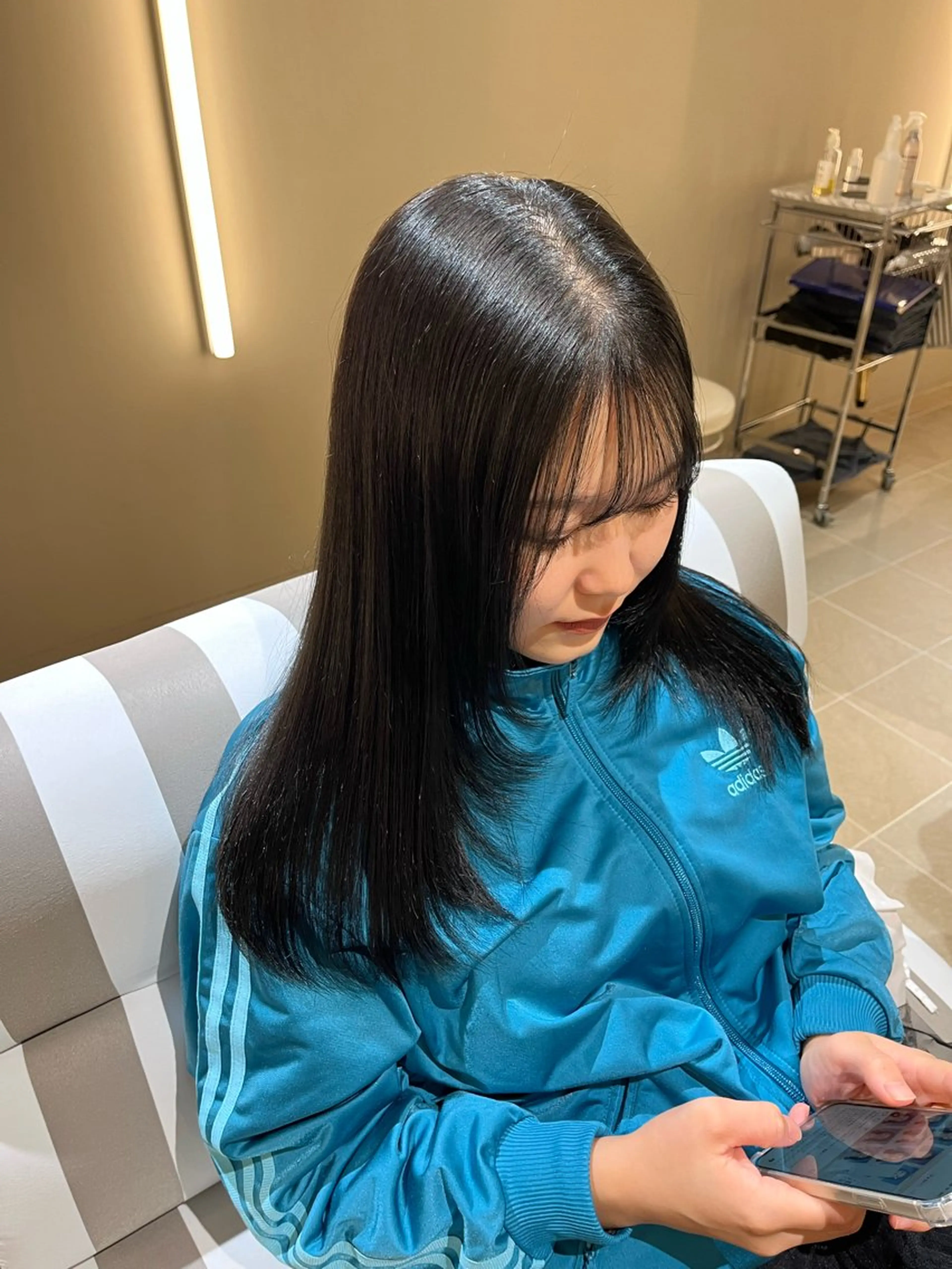 セミロング カラー 縮毛矯正 SPUR ふうのヘアスタイル