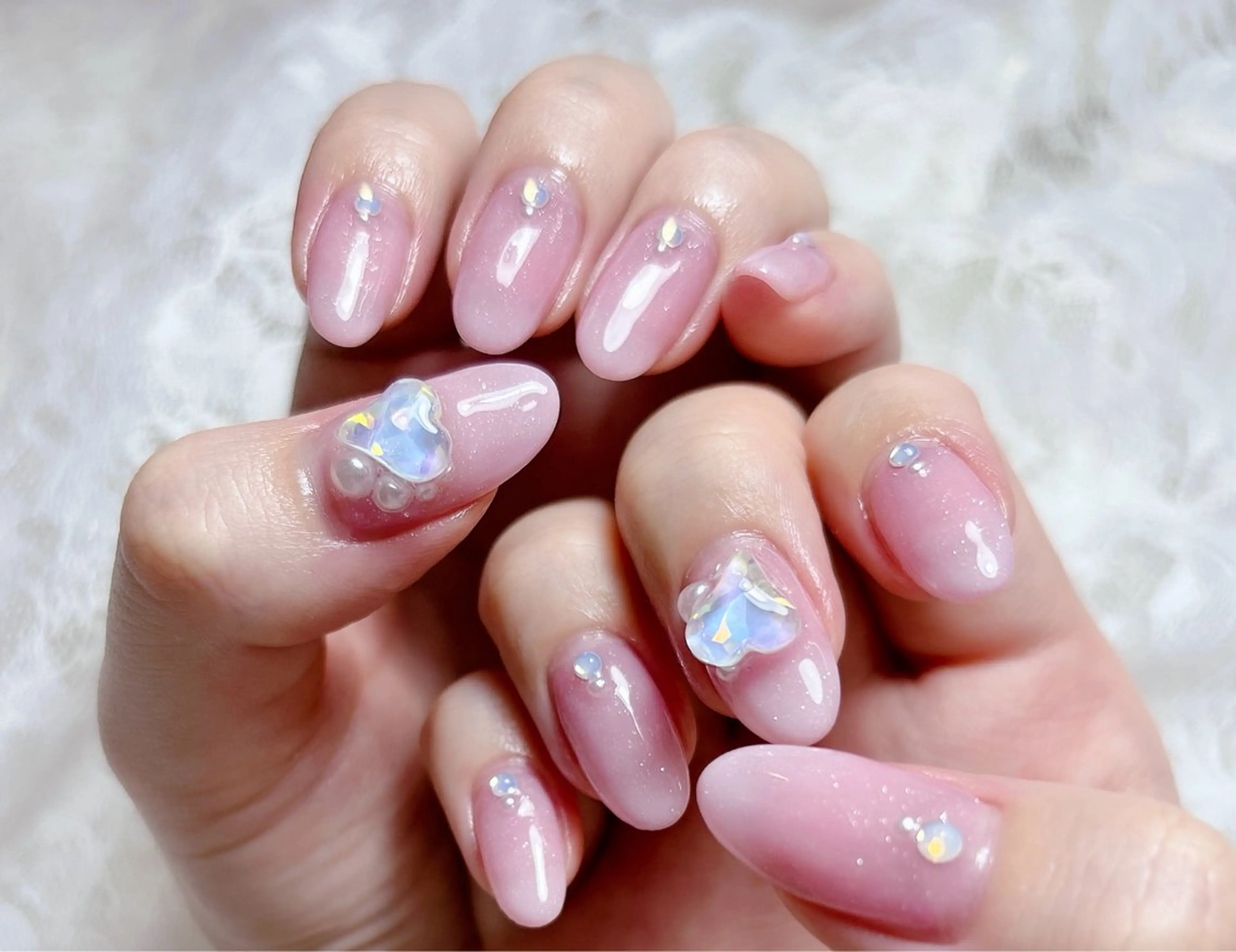 ネイル グラデーション ピンク ハンドネイル FLARE NAIL フレアネイルのネイルデザイン