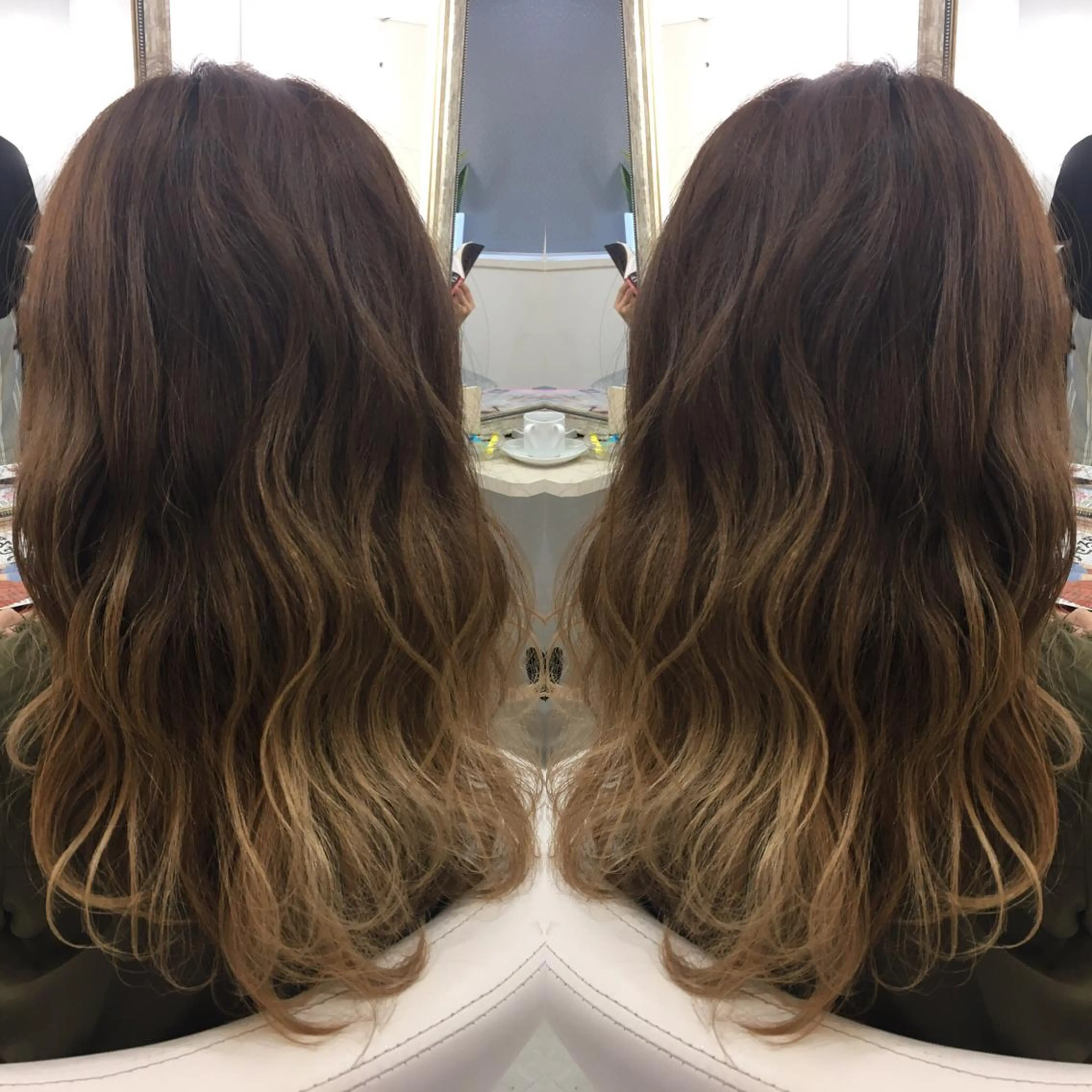 セミロング ロング カラー 髪質改善 中川　翔のヘアスタイル