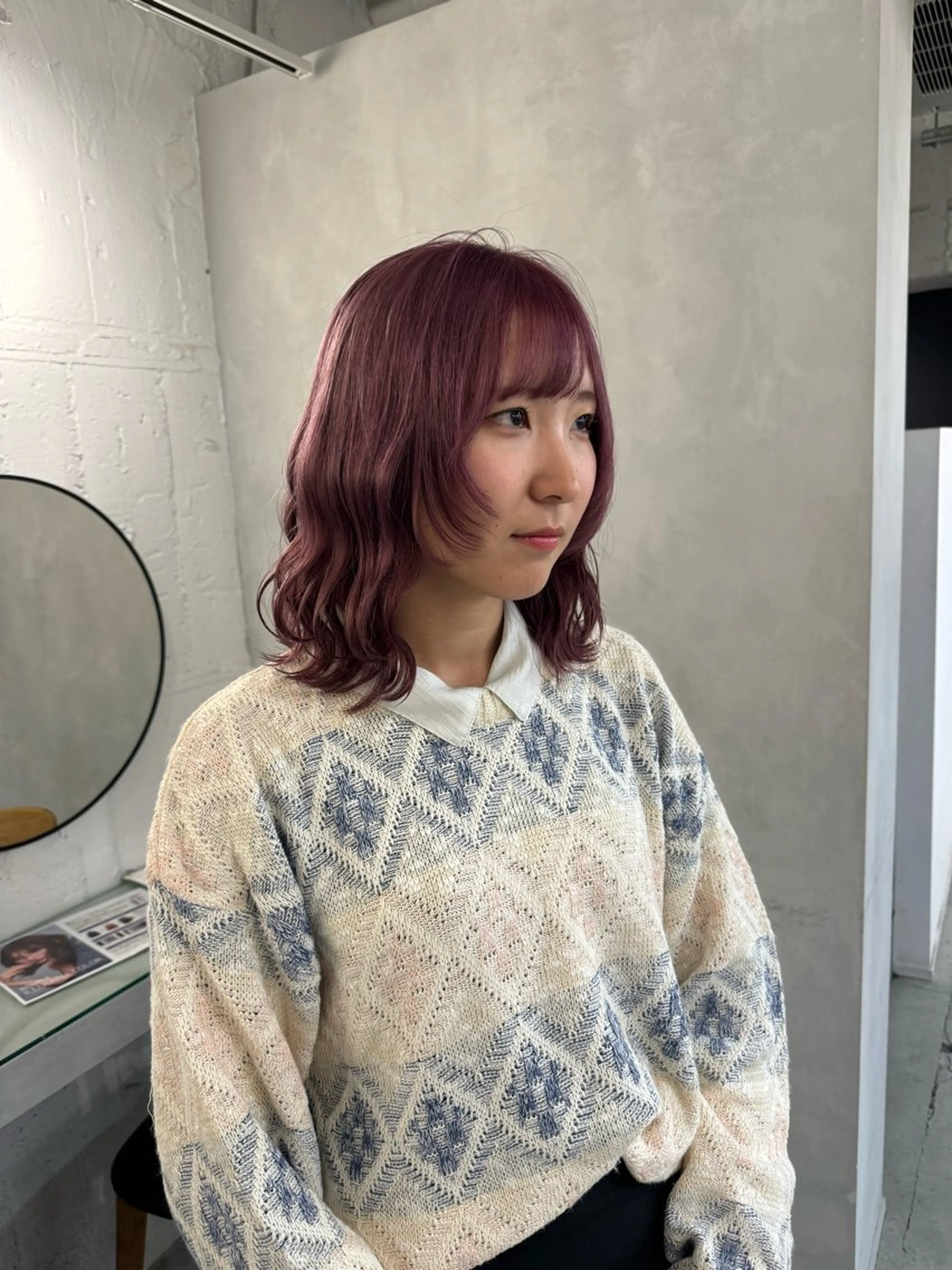 セミロング カット ヘアカラー トリートメント 顔周りcut・ご相談 =新宿しずく🇰🇷のヘアスタイル