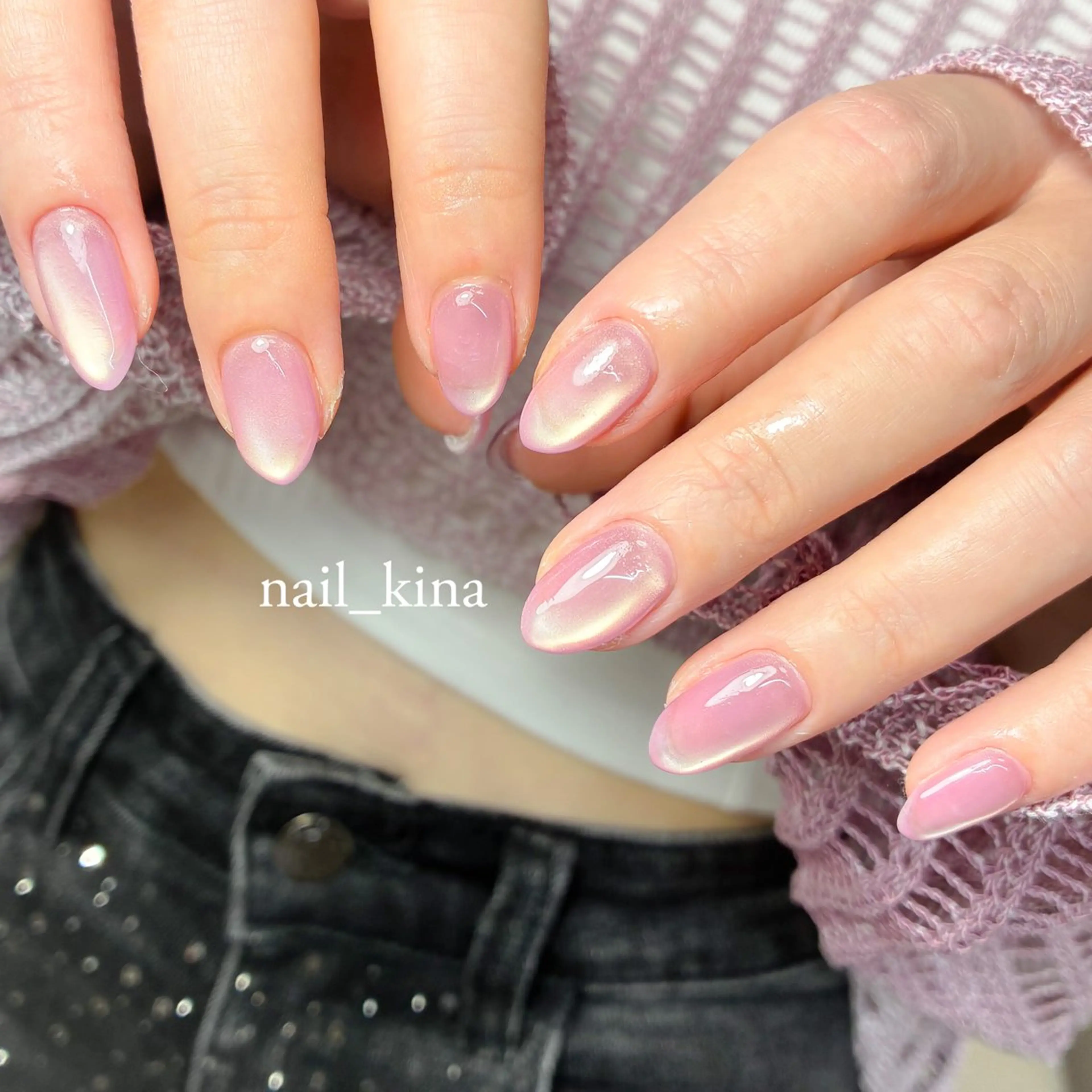 ネイル マグネットネイル マグネットワンカラー ワンカラーネイル nail_ kinaのネイルデザイン