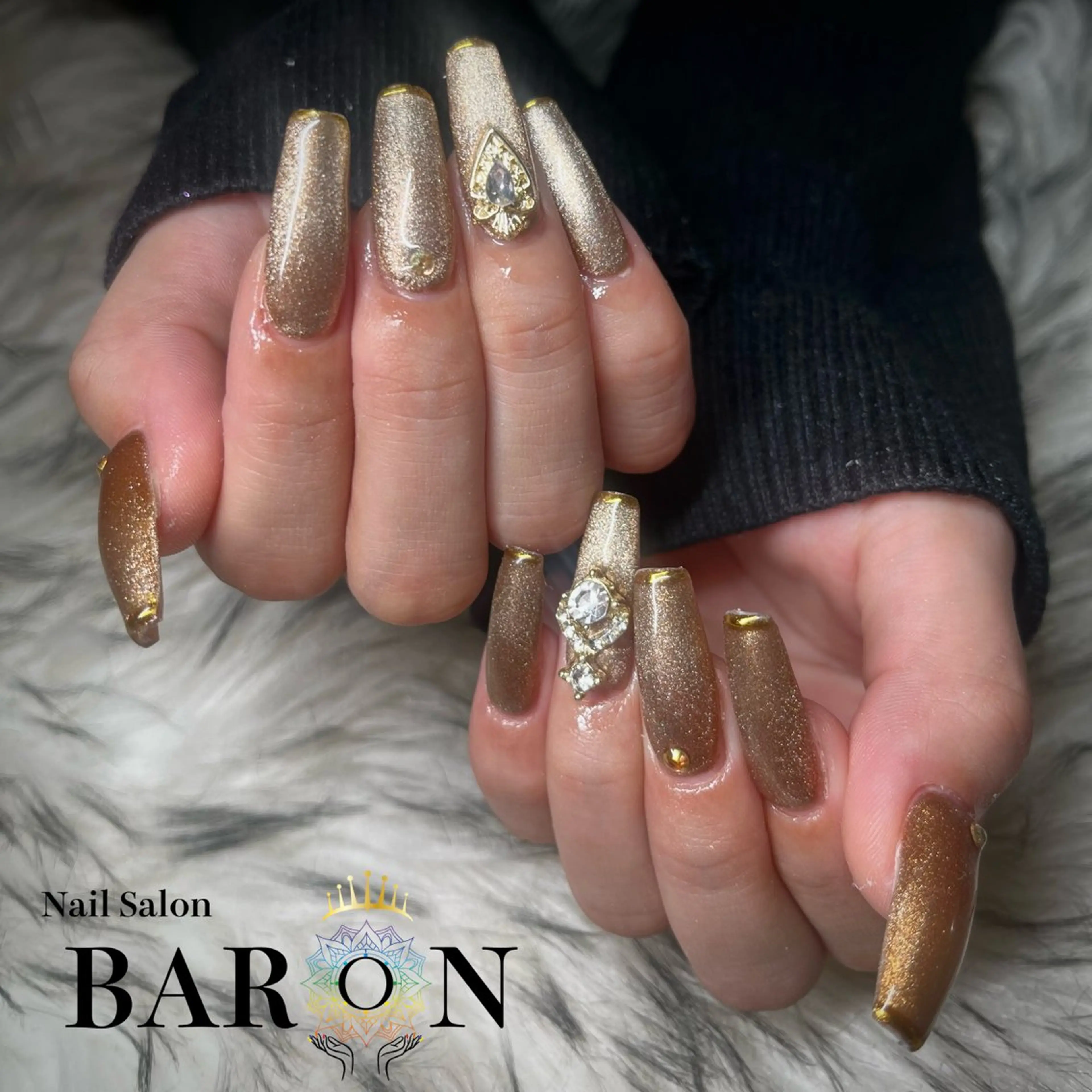 ネイル マグネットネイル ハンドネイル ☆SAKI☆ BARON 店長のネイルデザイン